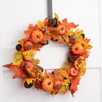 Autumn Pumpkin and Berry Wreath