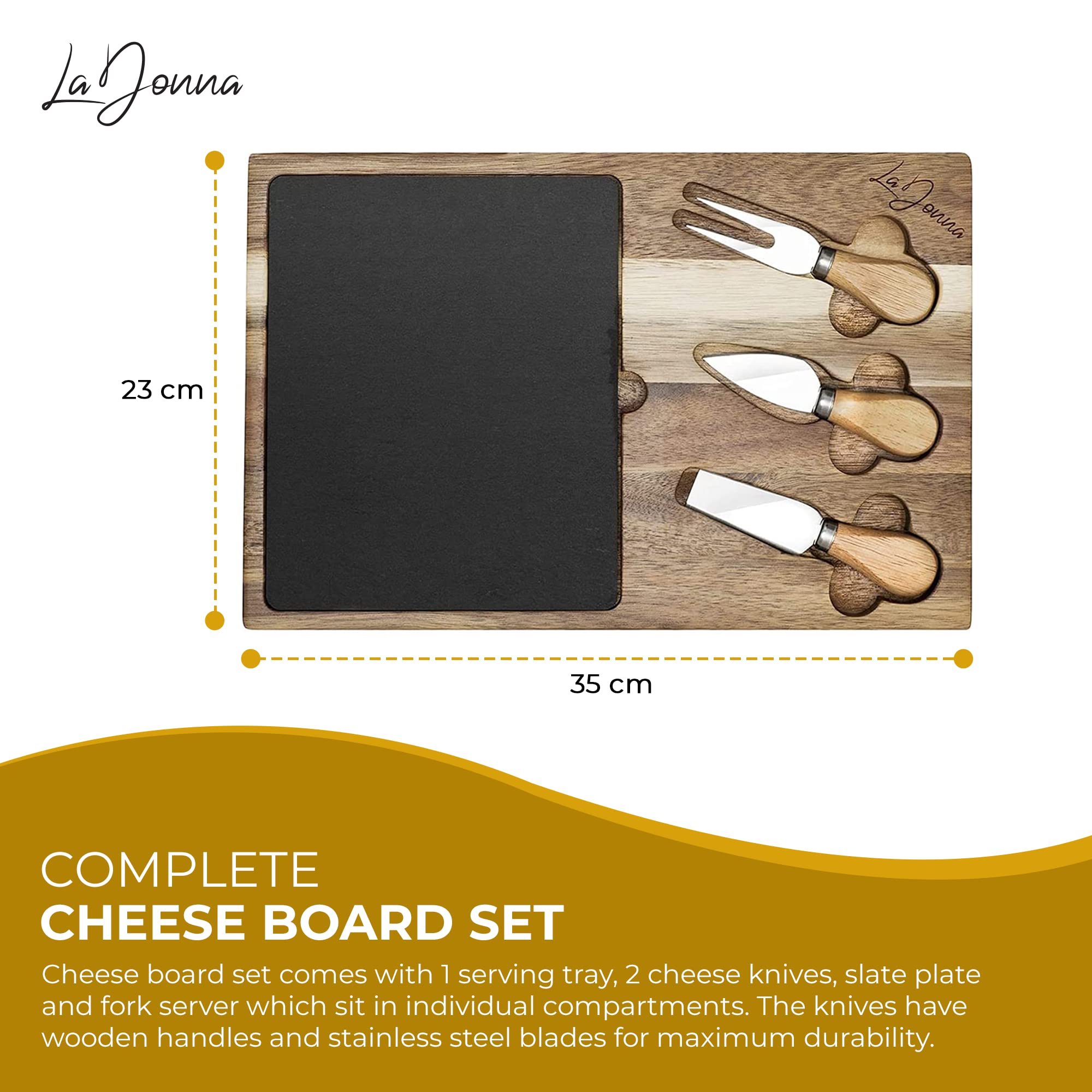 Complete Acacia Cheese Board Set