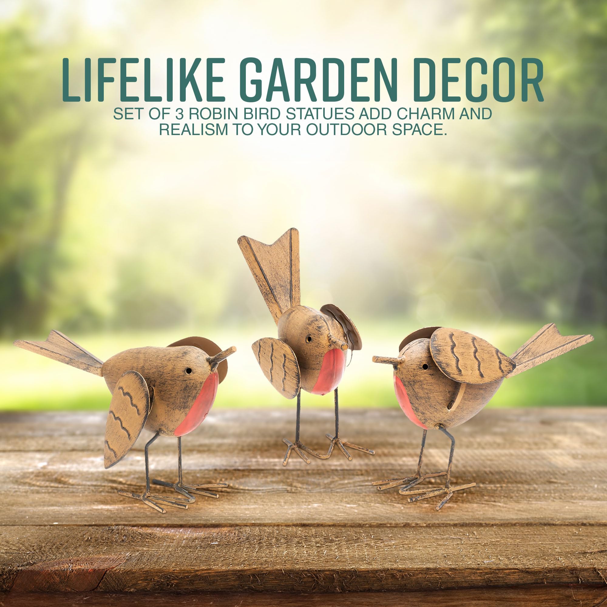 Set of 3 Robin Ornaments