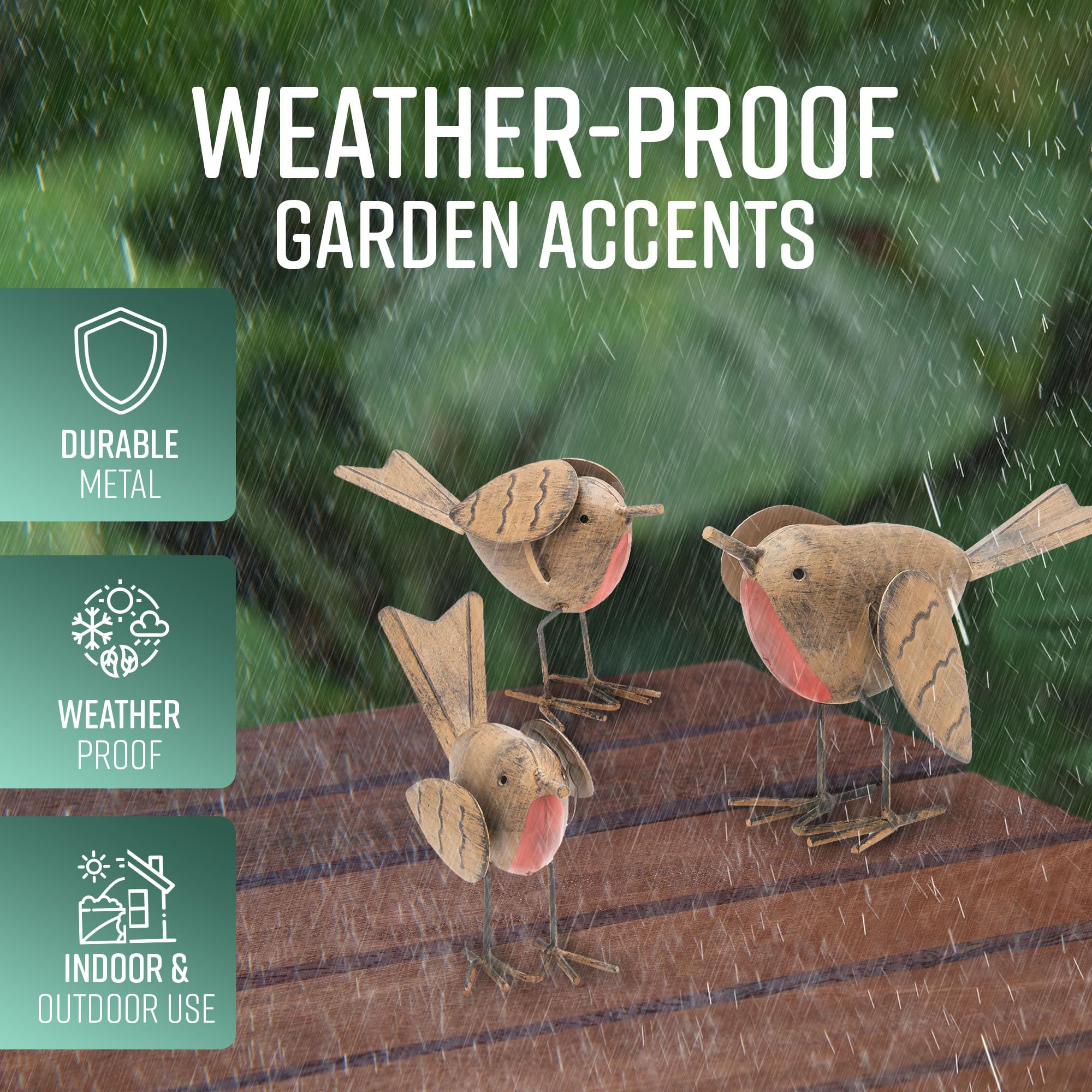 Set of 3 Robin Ornaments