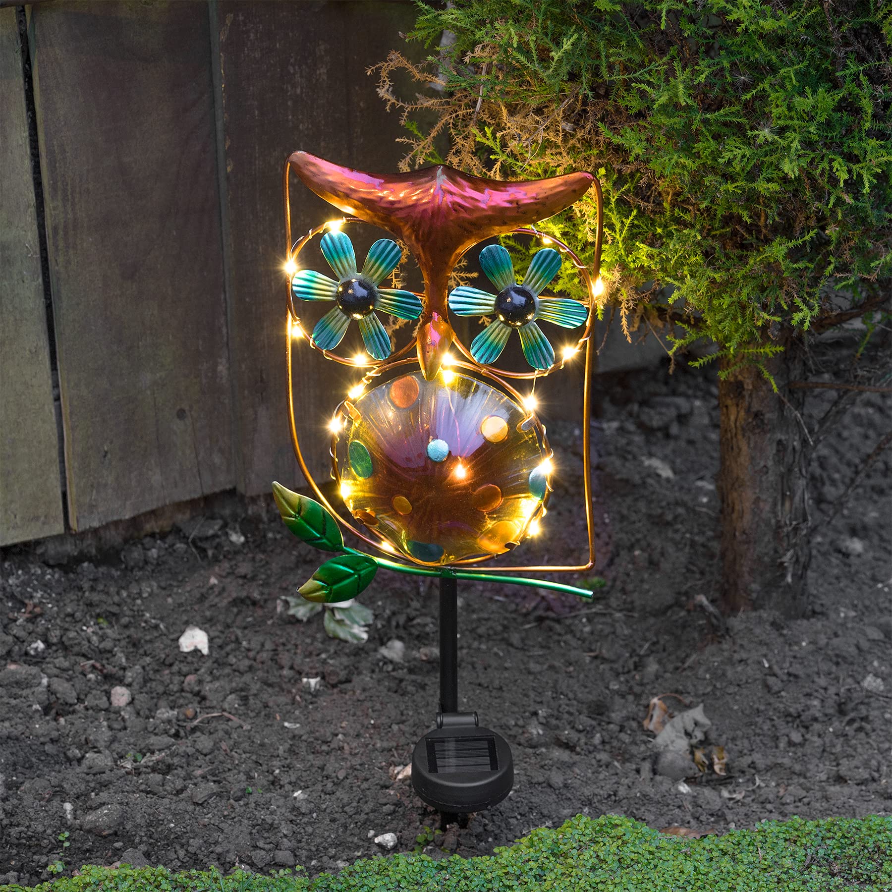 Solar Owl Garden Wind Spinner