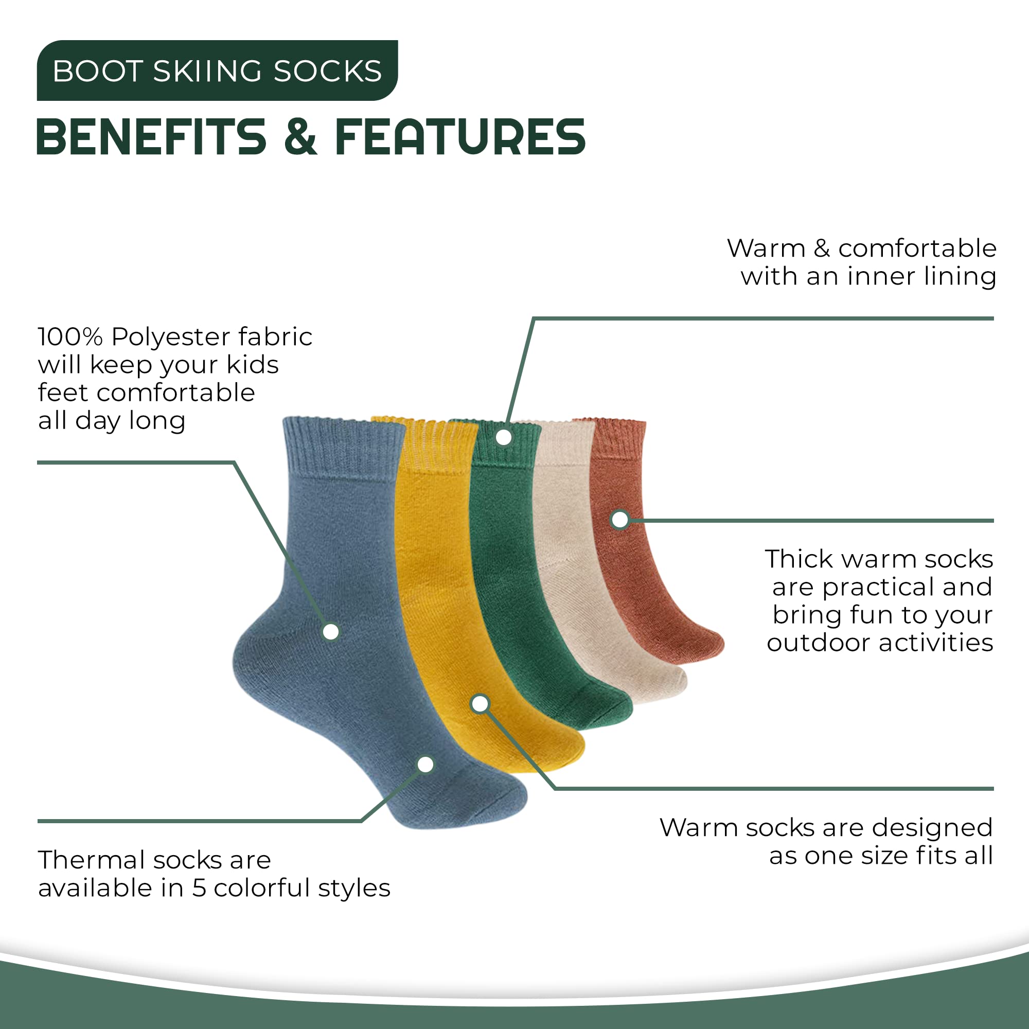 Womens Cosy Thermal Socks 5-Pack