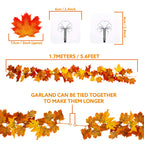 Realistic Autumn Maple Leaf Garland