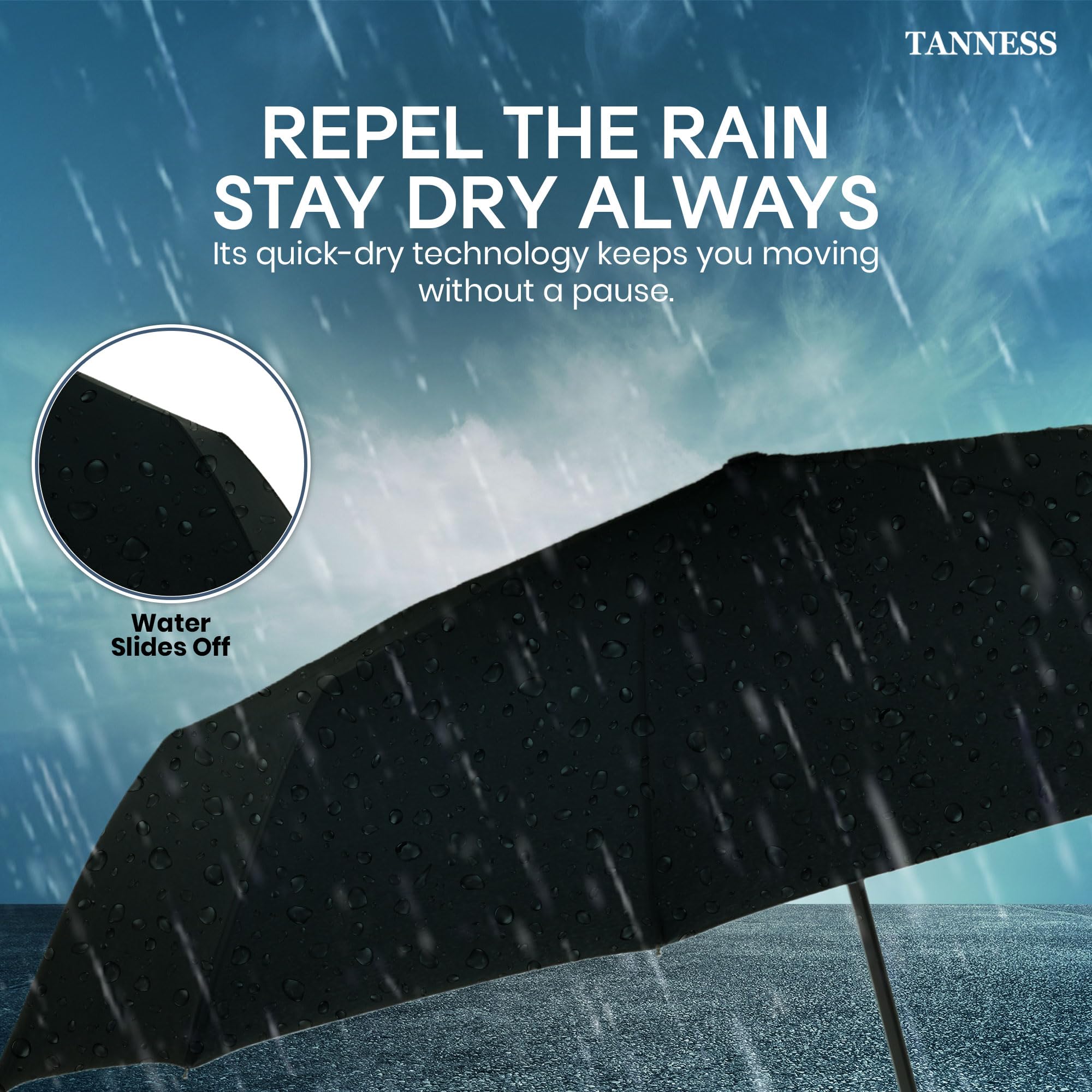 Compact Wind Resistant Umbrella