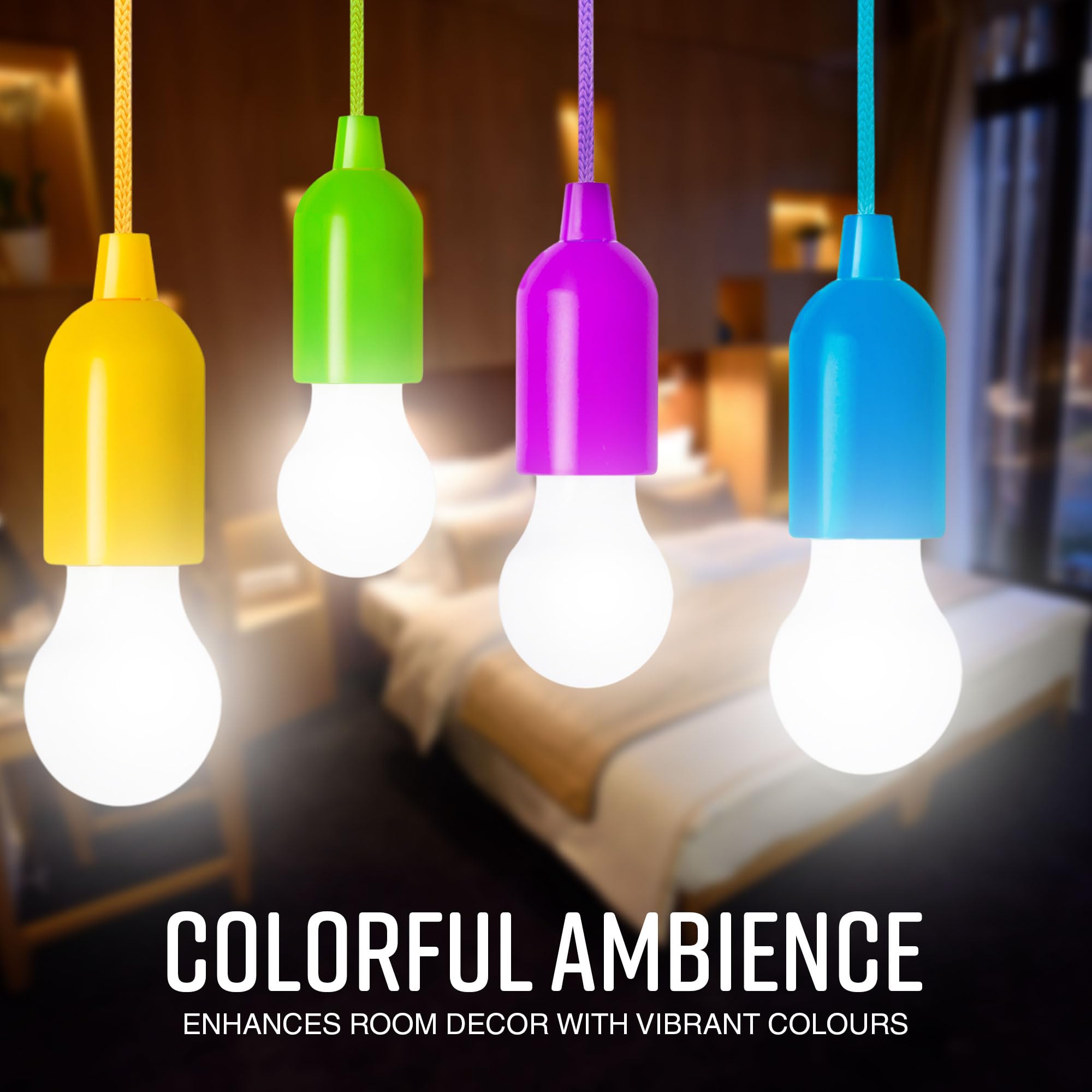 Colourful LED Pull Cord Lights