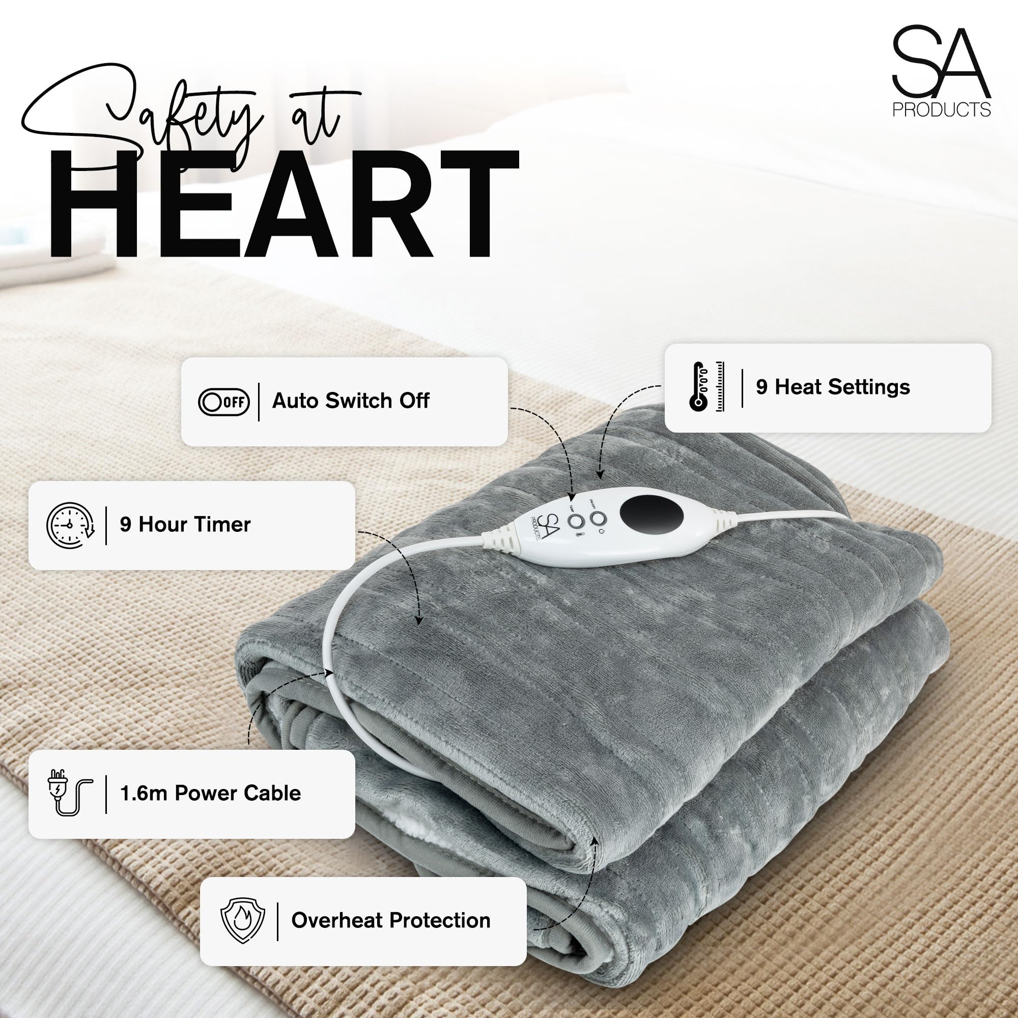 Cosy Electric Heated Throw Blanket