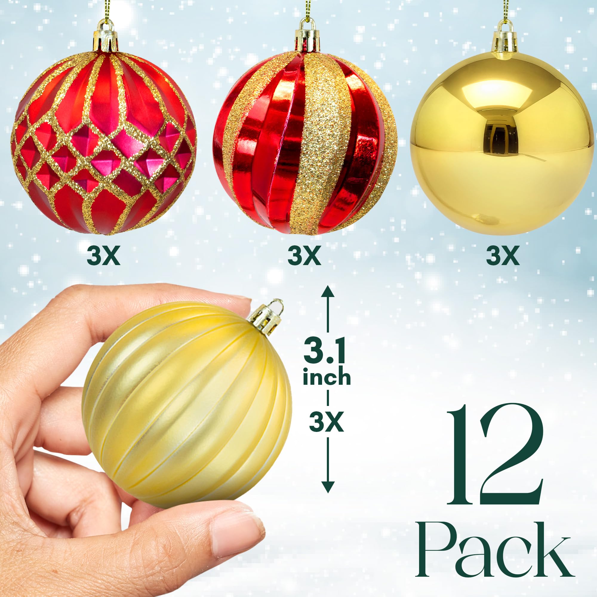 Shatterproof Christmas Baubles Set