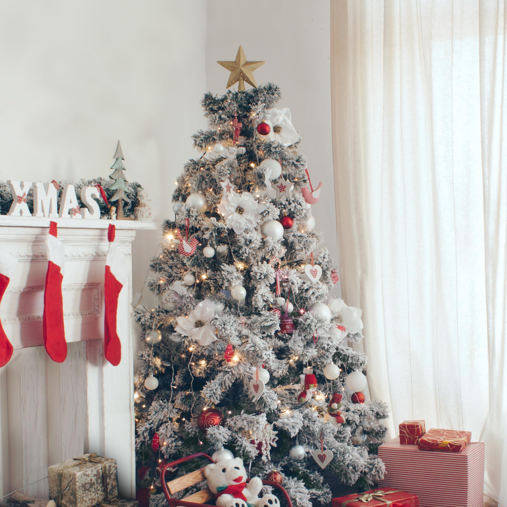 Snow Tipped Flocked Christmas Tree