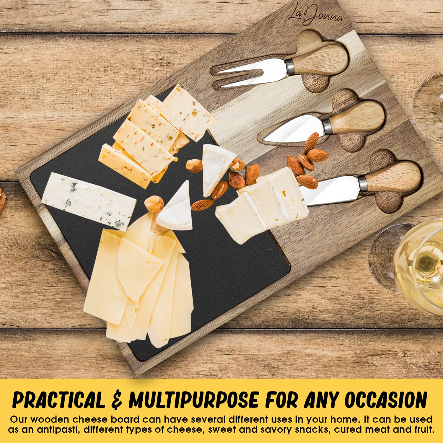 Complete Acacia Cheese Board Set