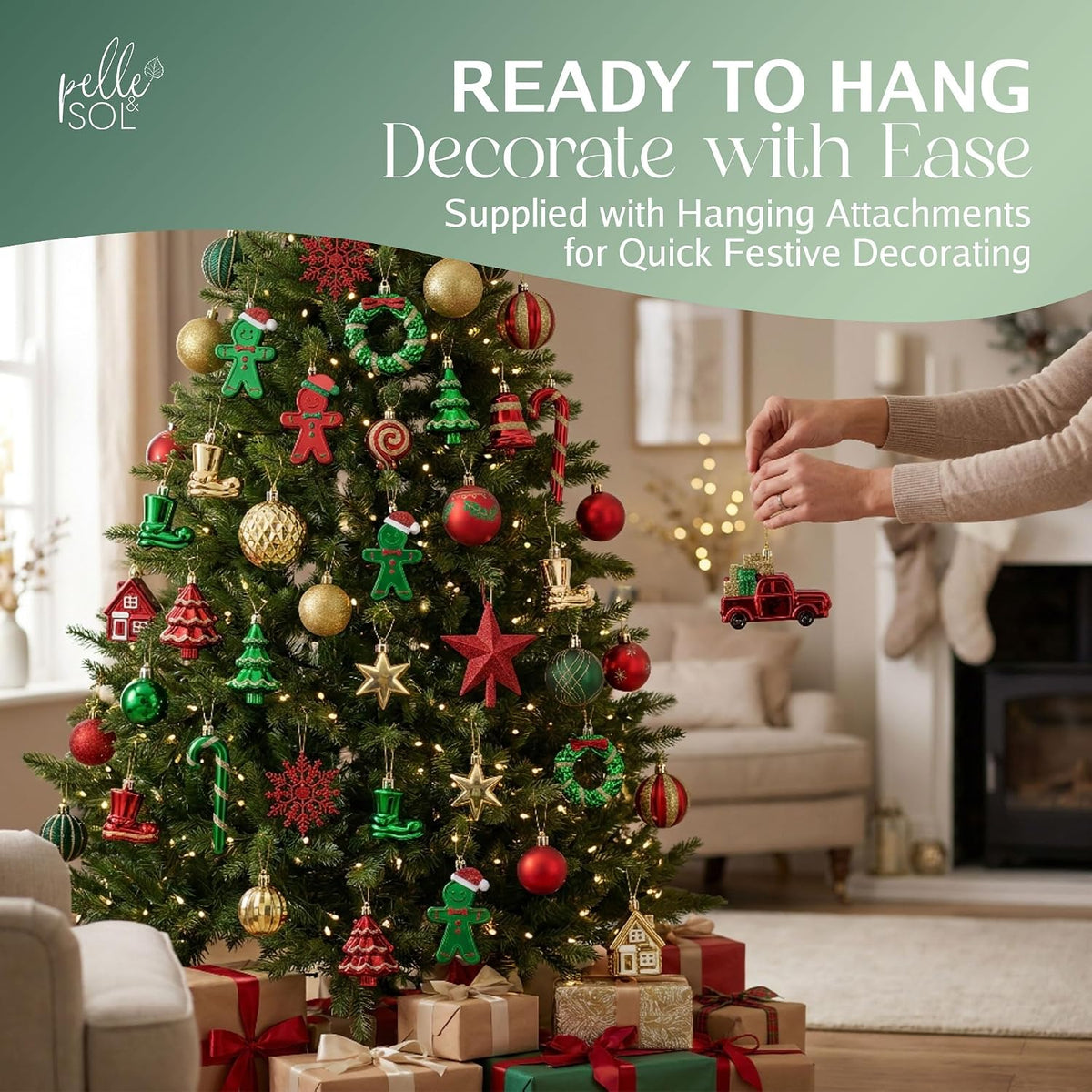 118-Piece Christmas Bauble & Decoration Set — image 7