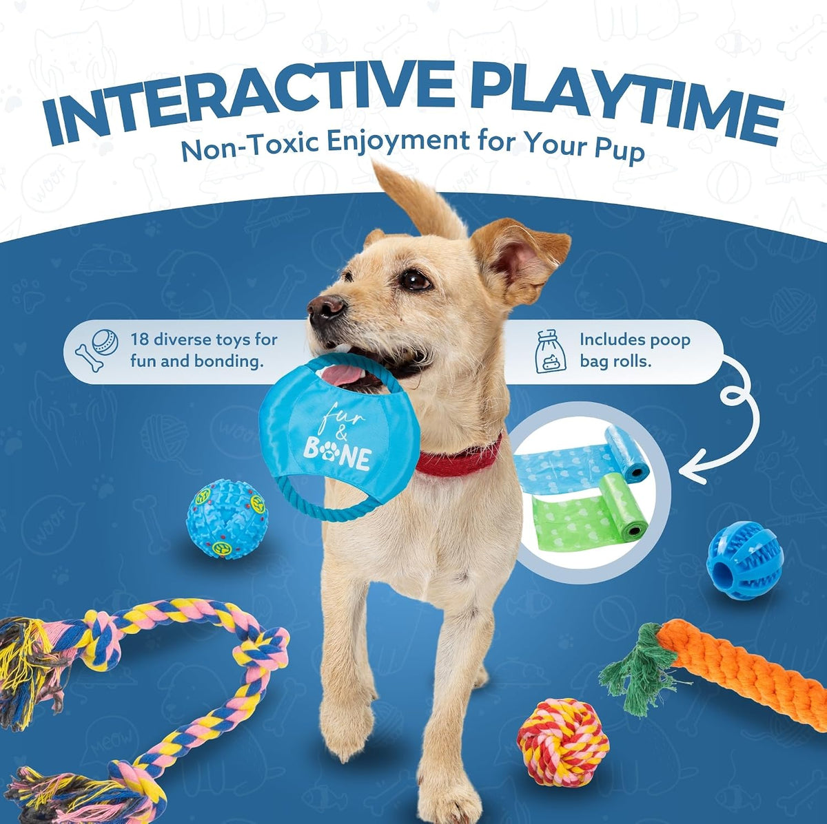 Dog Teething Toys (18-Pack) - DREIBACH