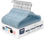 Baby Velvet Hangers-Home & Living-Sasha Morel-Blue-30 Pack-DREIBACH