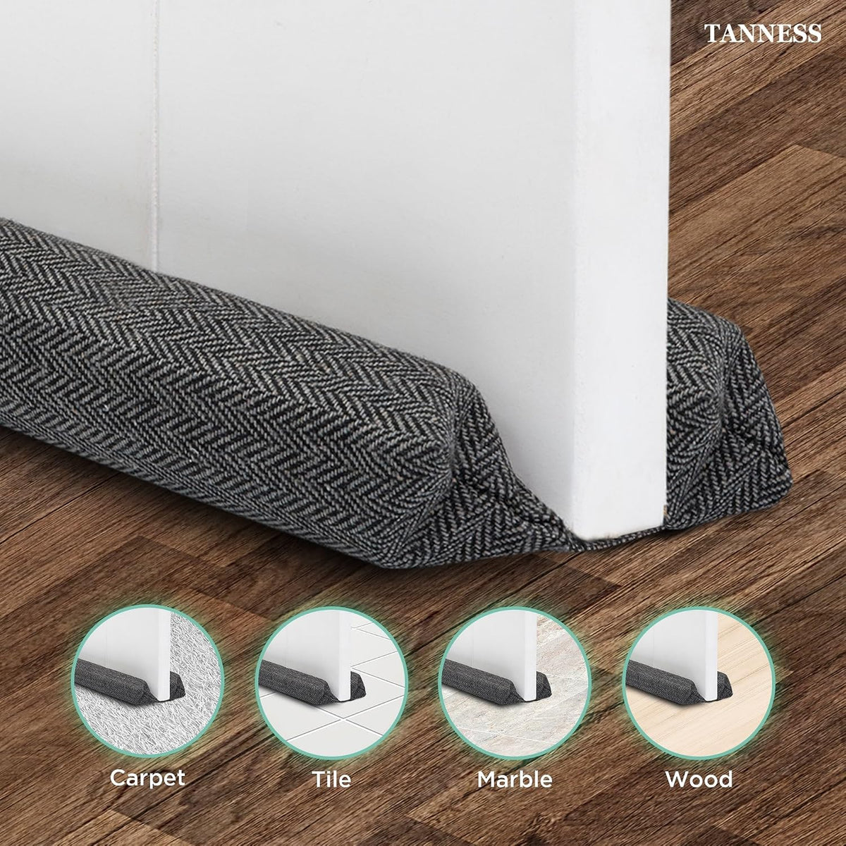 Black Double-Sided Draught Excluder - DREIBACH