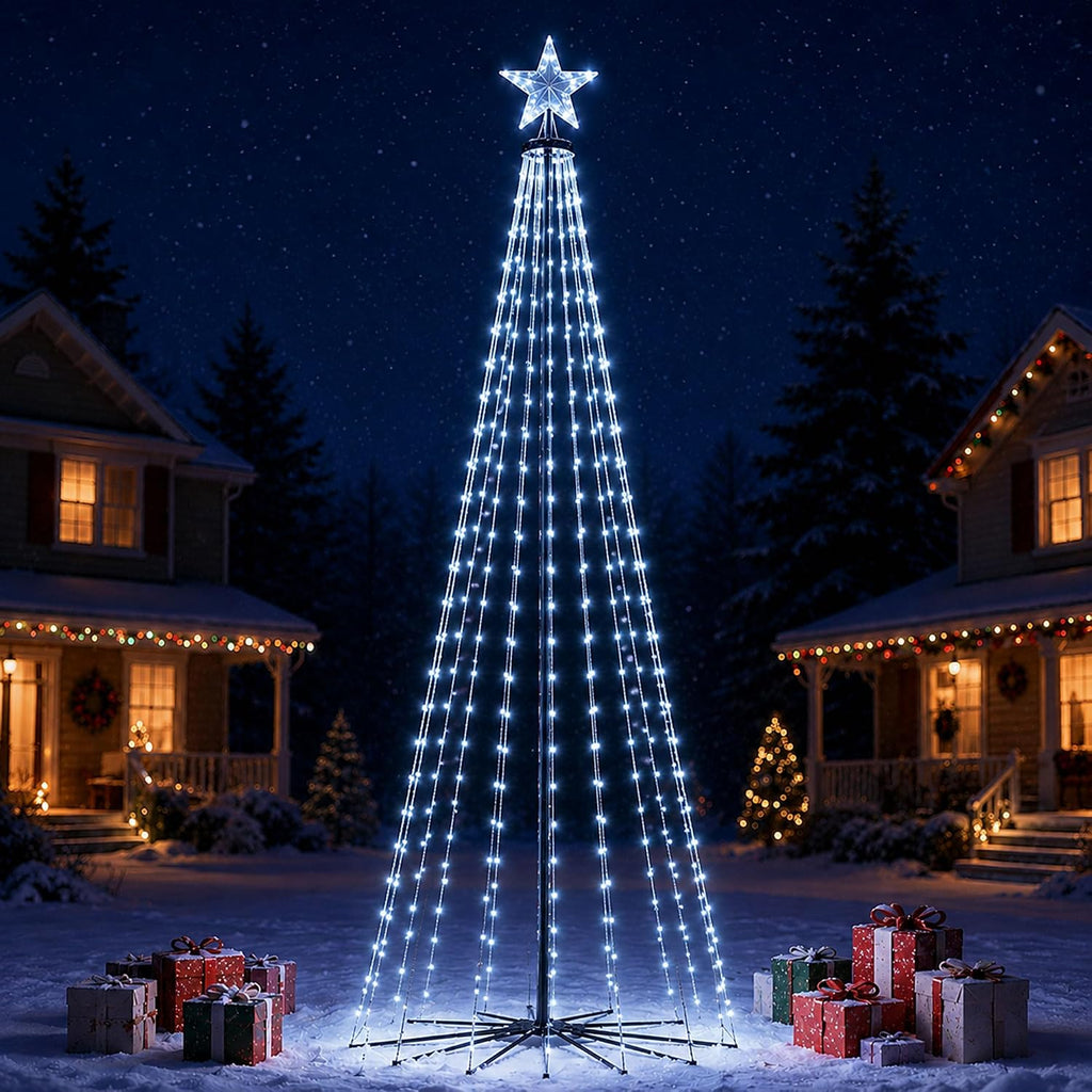 GloBrite 7ft Christmas cone tree in Cool White — main view