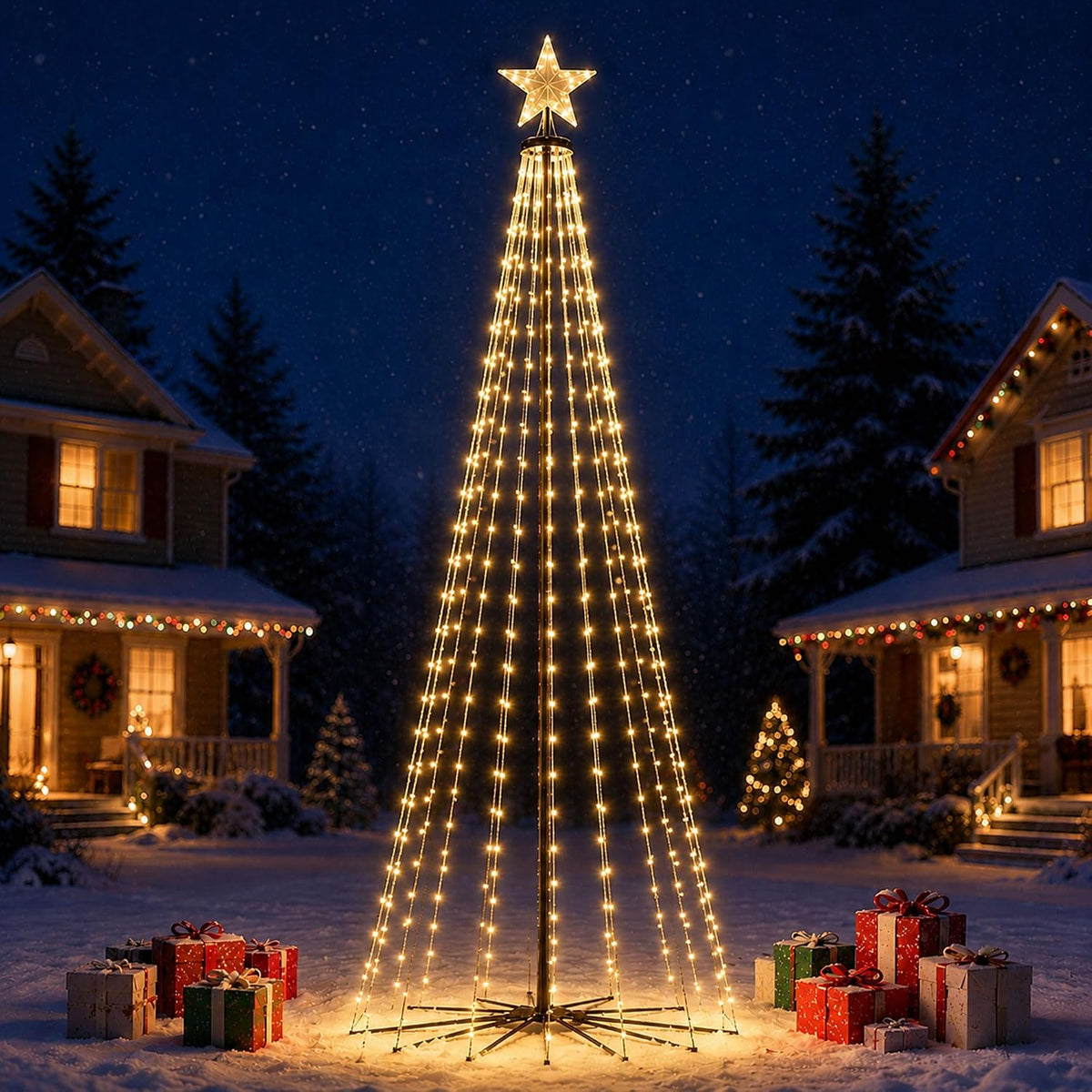 GloBrite 7ft Christmas cone tree in Warm White — main view
