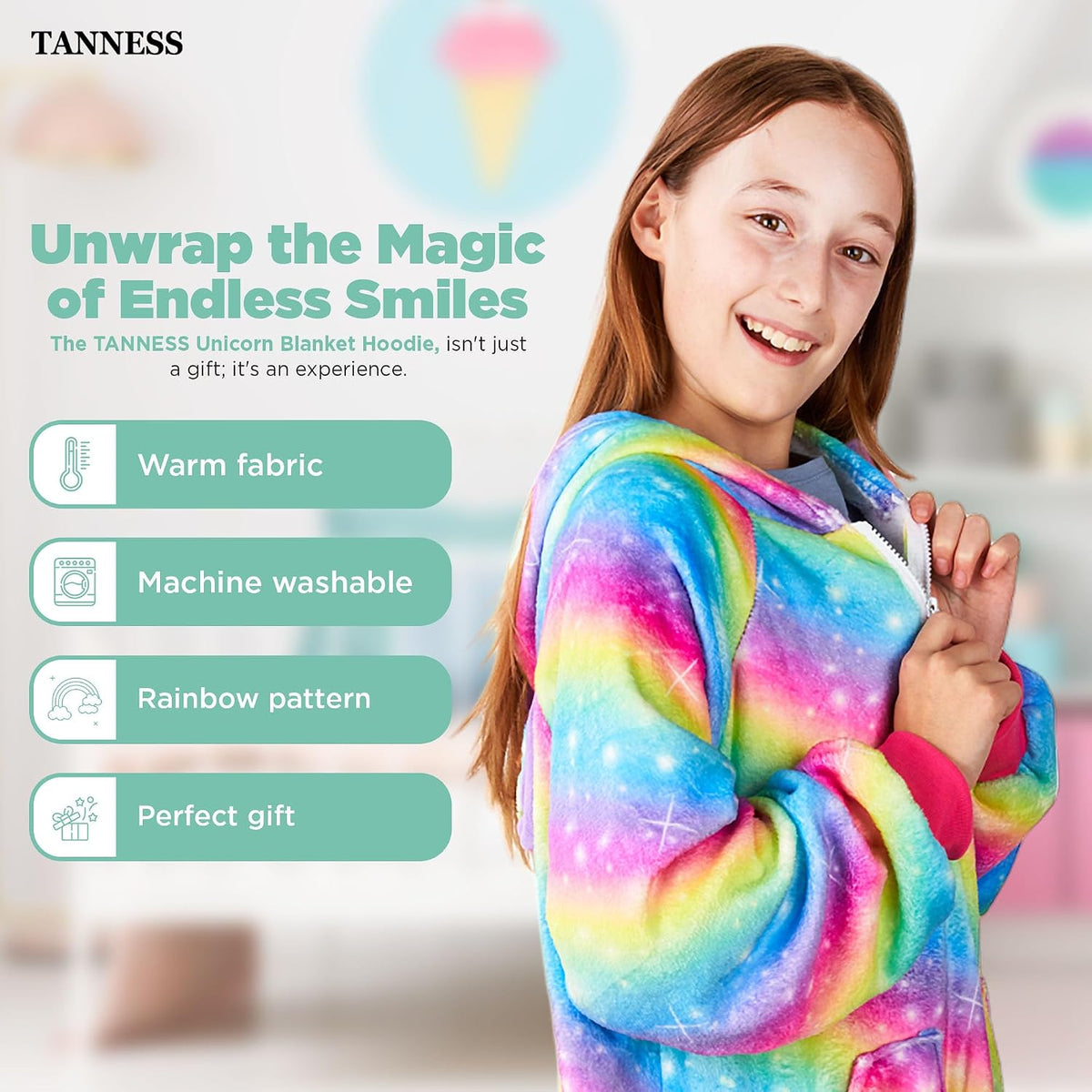 Kids Unicorn Blanket Hoodie - DREIBACH