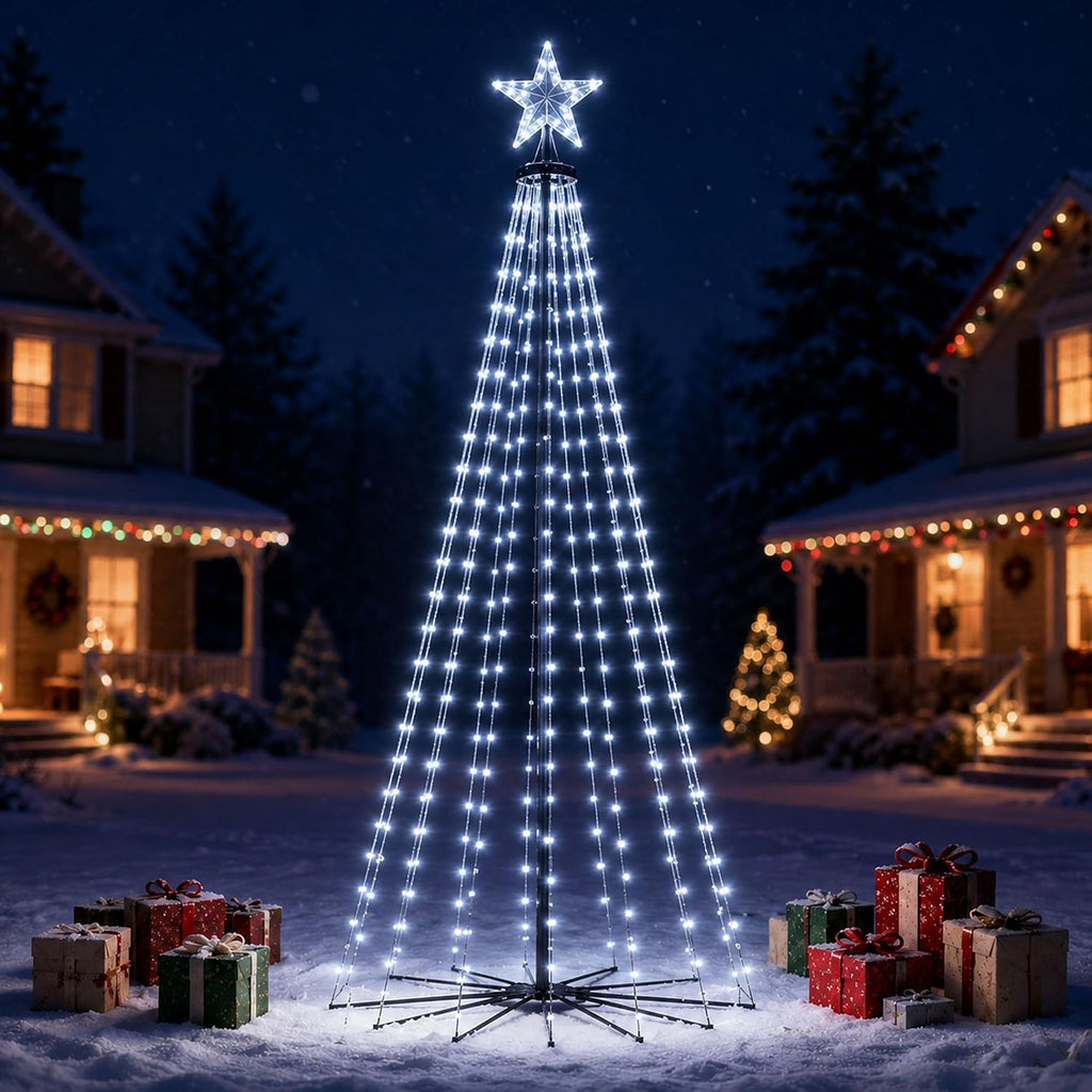 GloBrite 6ft Christmas cone tree in Cool White — main view