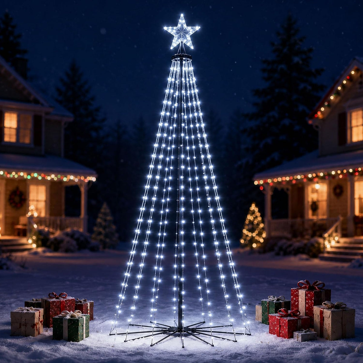 GloBrite 6ft Christmas cone tree in Cool White — main view
