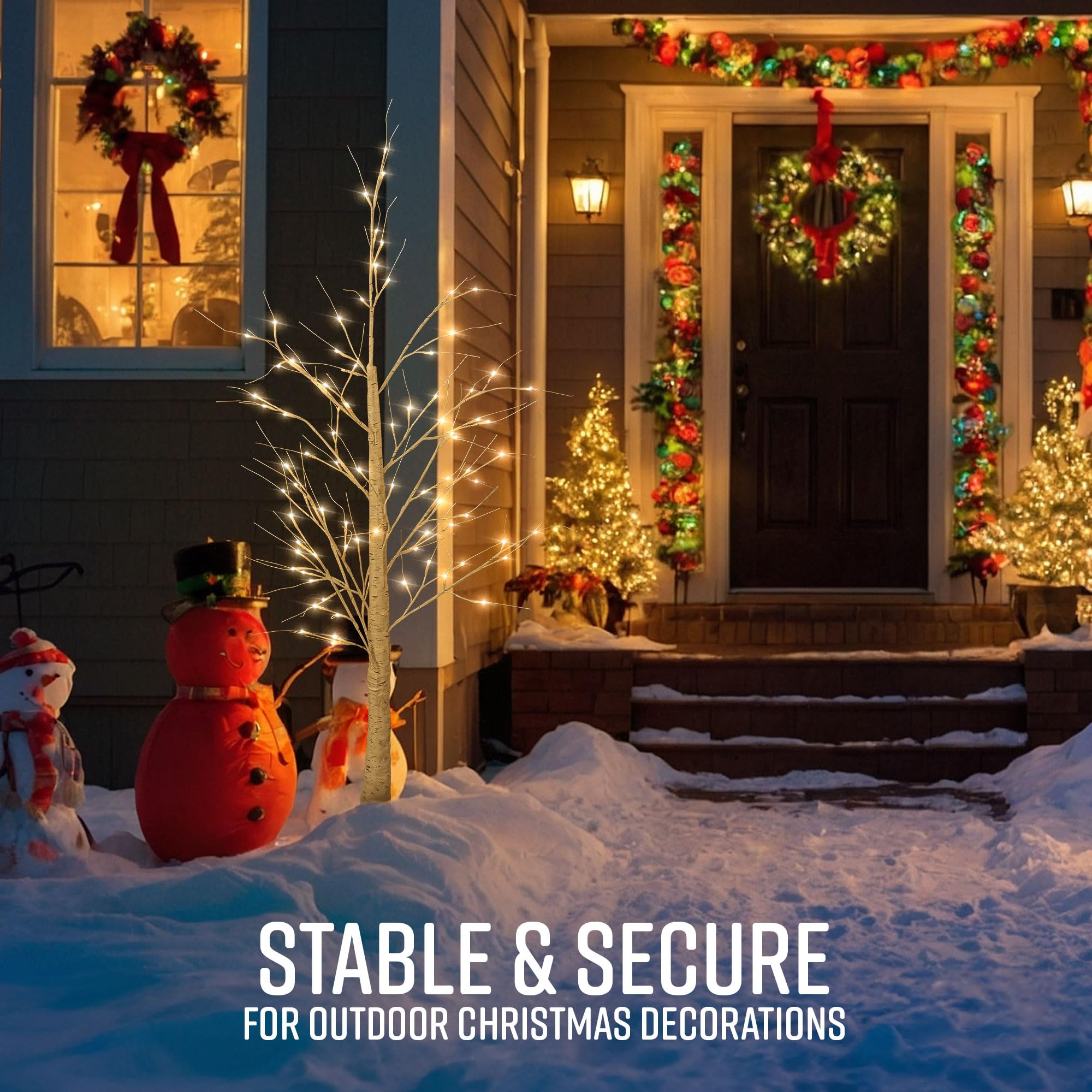 Pre-Lit White Birch Twig Tree