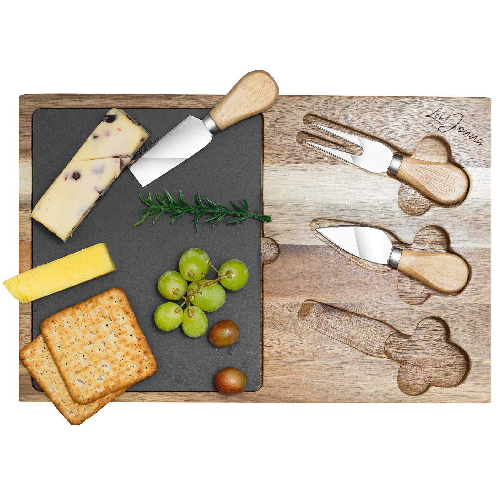Complete Acacia Cheese Board Set