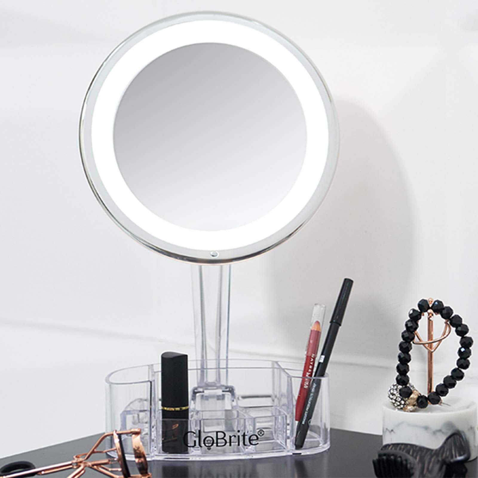 LED Makeup Mirror with Organiser
