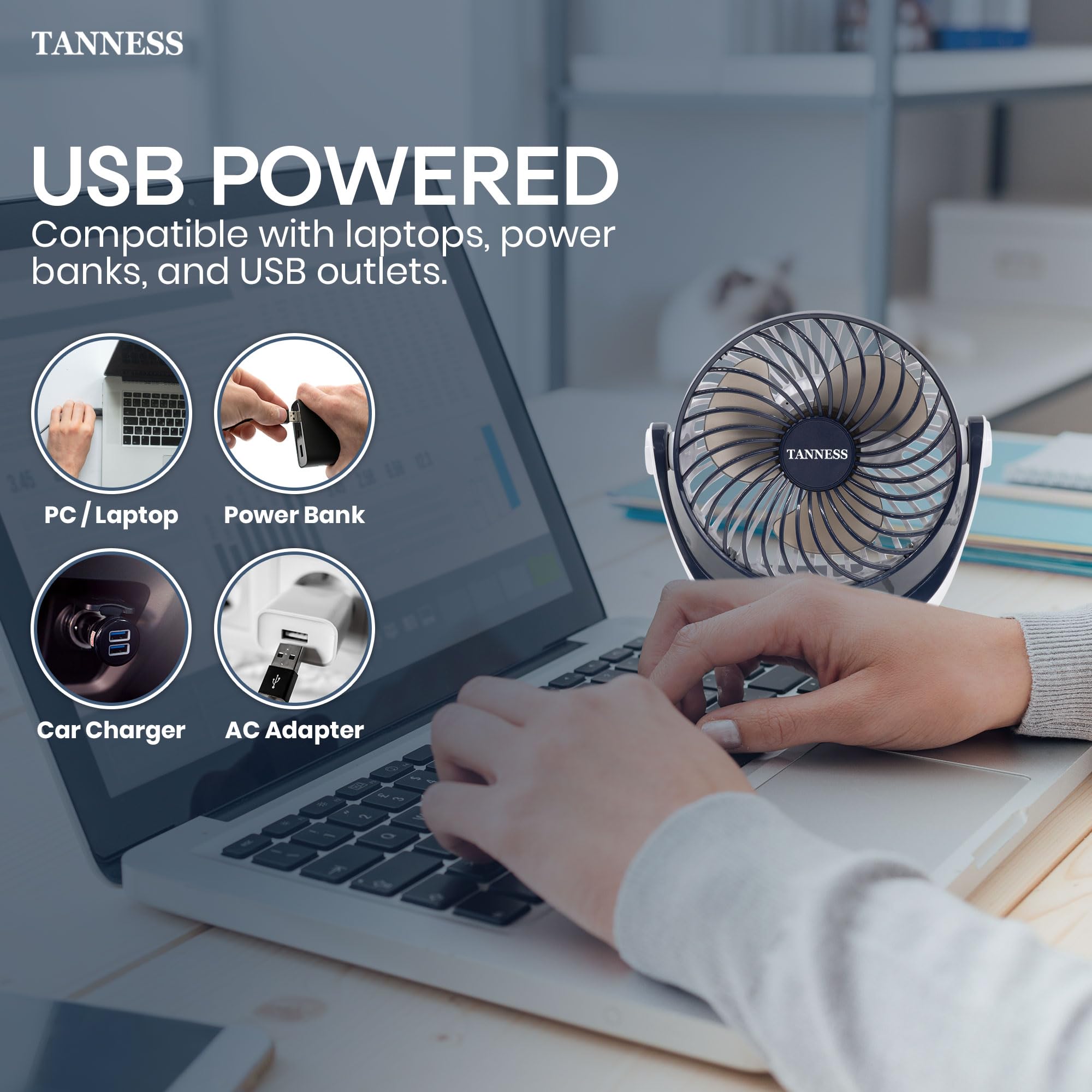 Silent USB Desk Fan