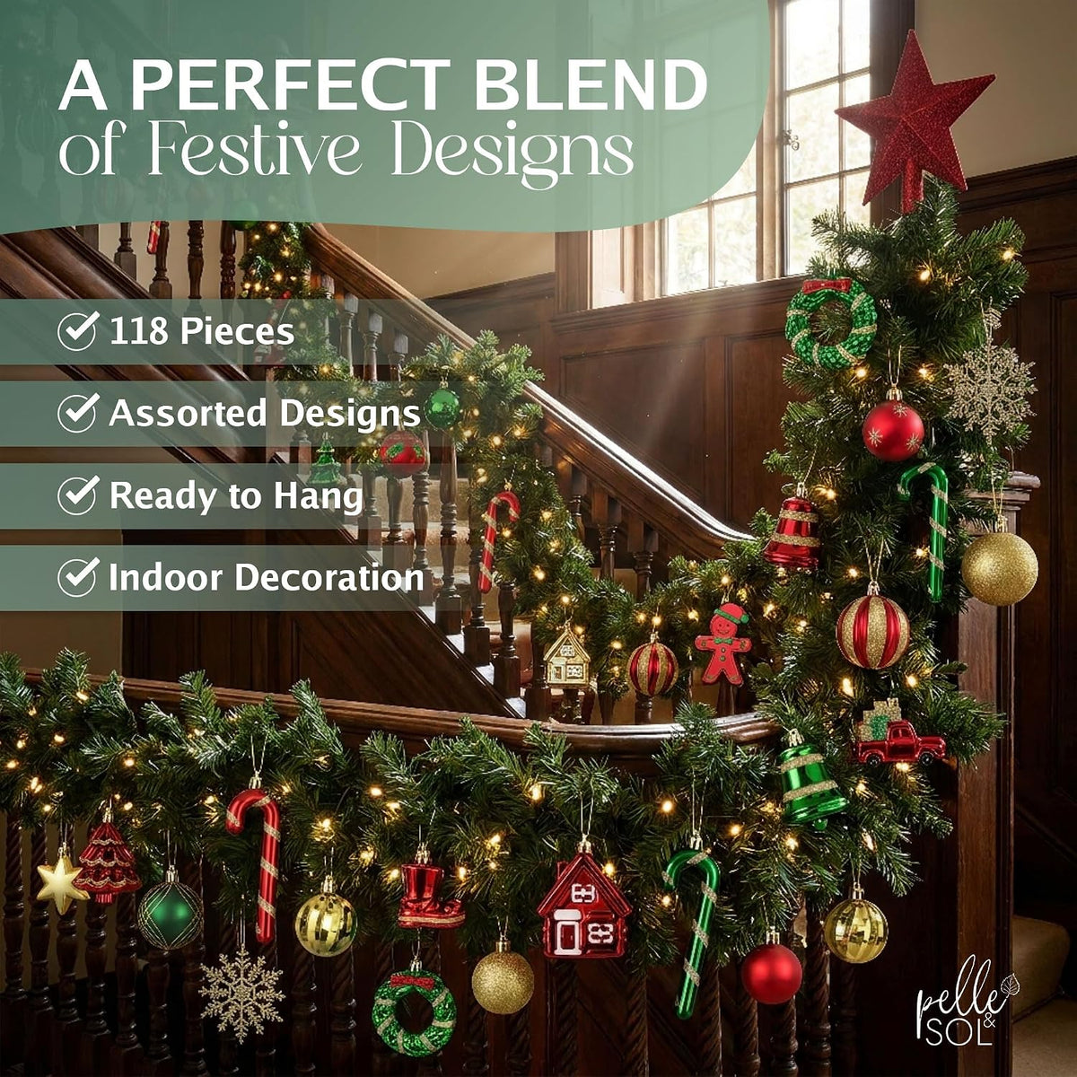 118-Piece Christmas Bauble & Decoration Set — image 3