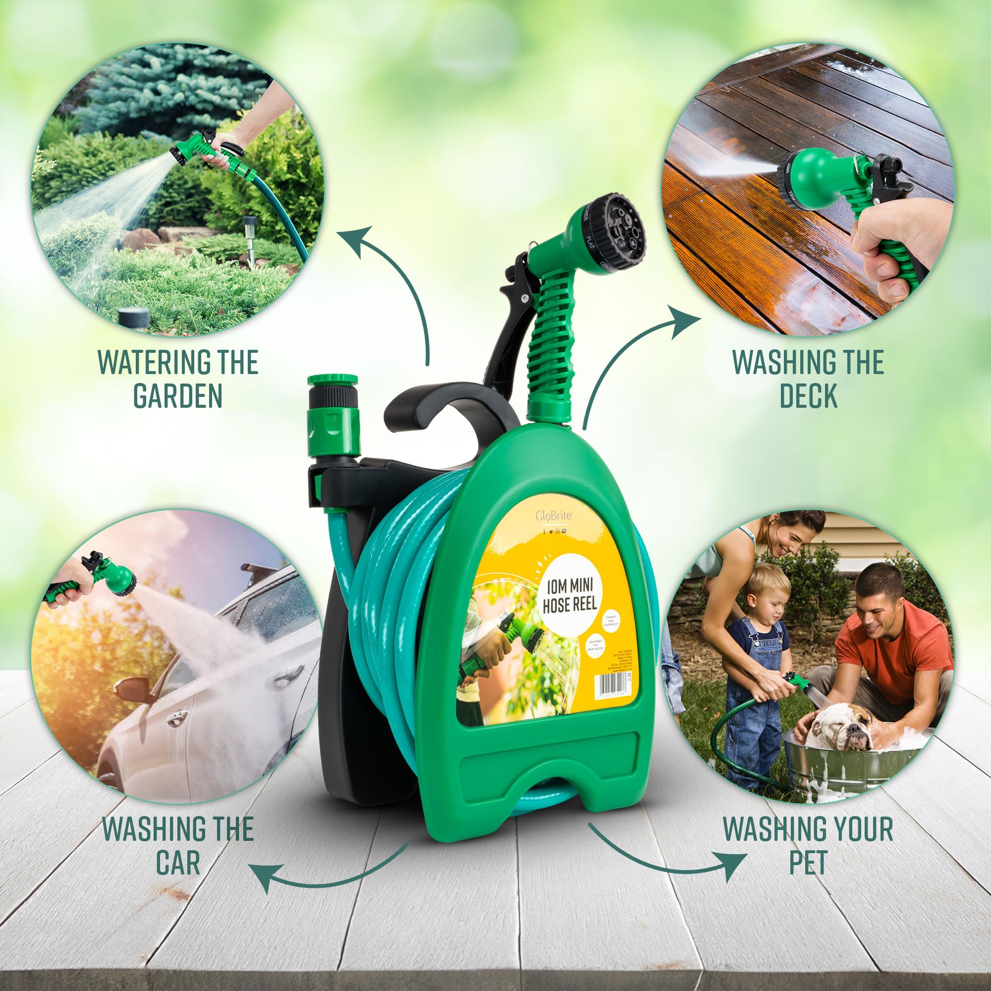 Retractable Hose Reel with Spray Gun