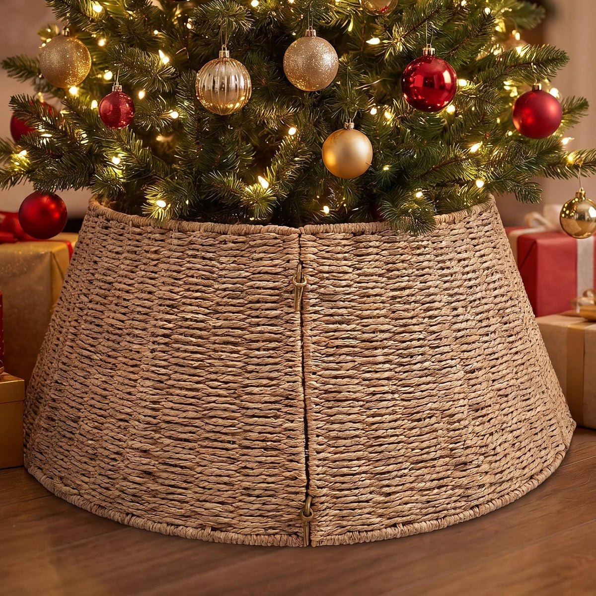 Woven Willow Christmas Tree Collar – Natural — image 1