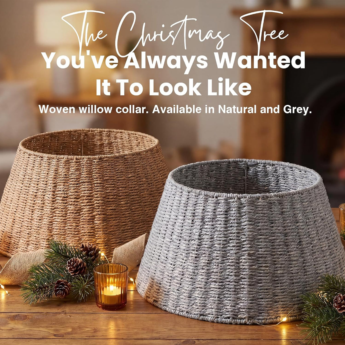 Woven Willow Christmas Tree Collar – Natural — image 5
