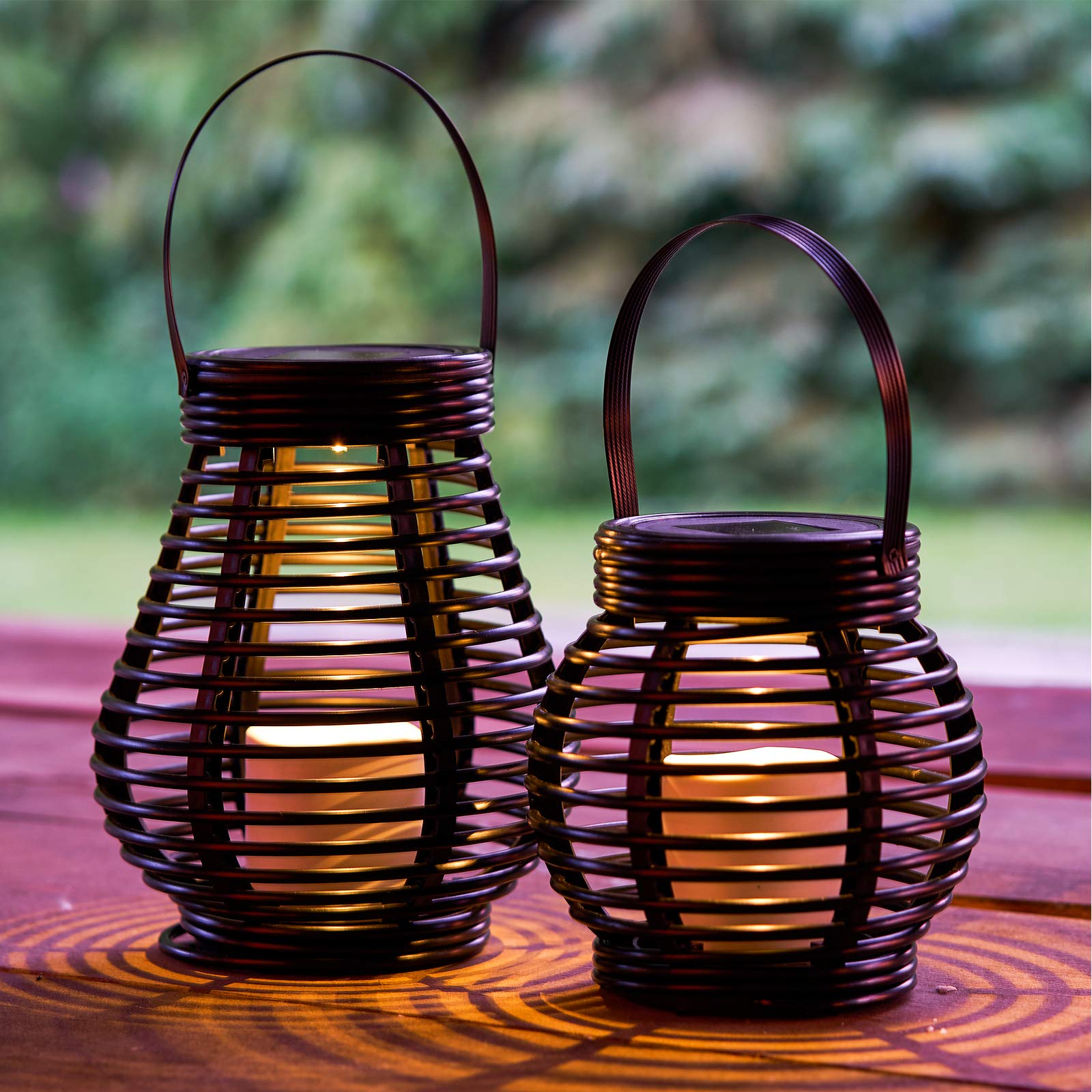 Rattan Solar Garden Lantern