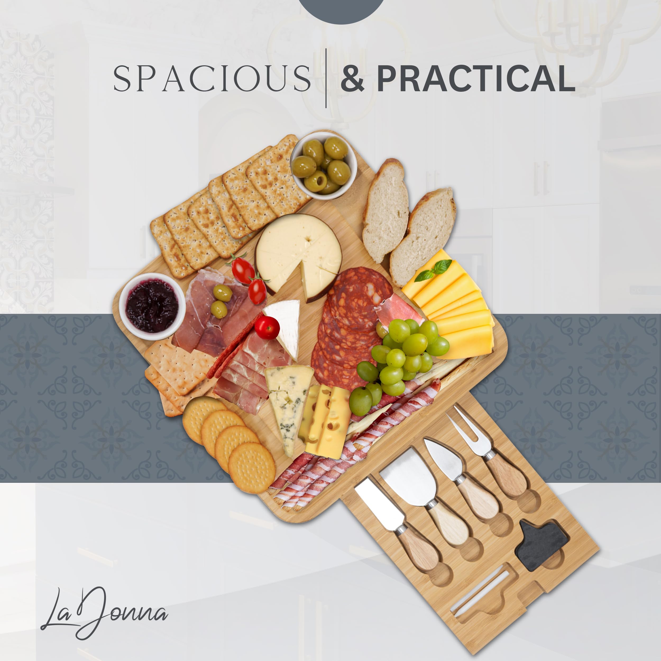 Bamboo Charcuterie Board Set