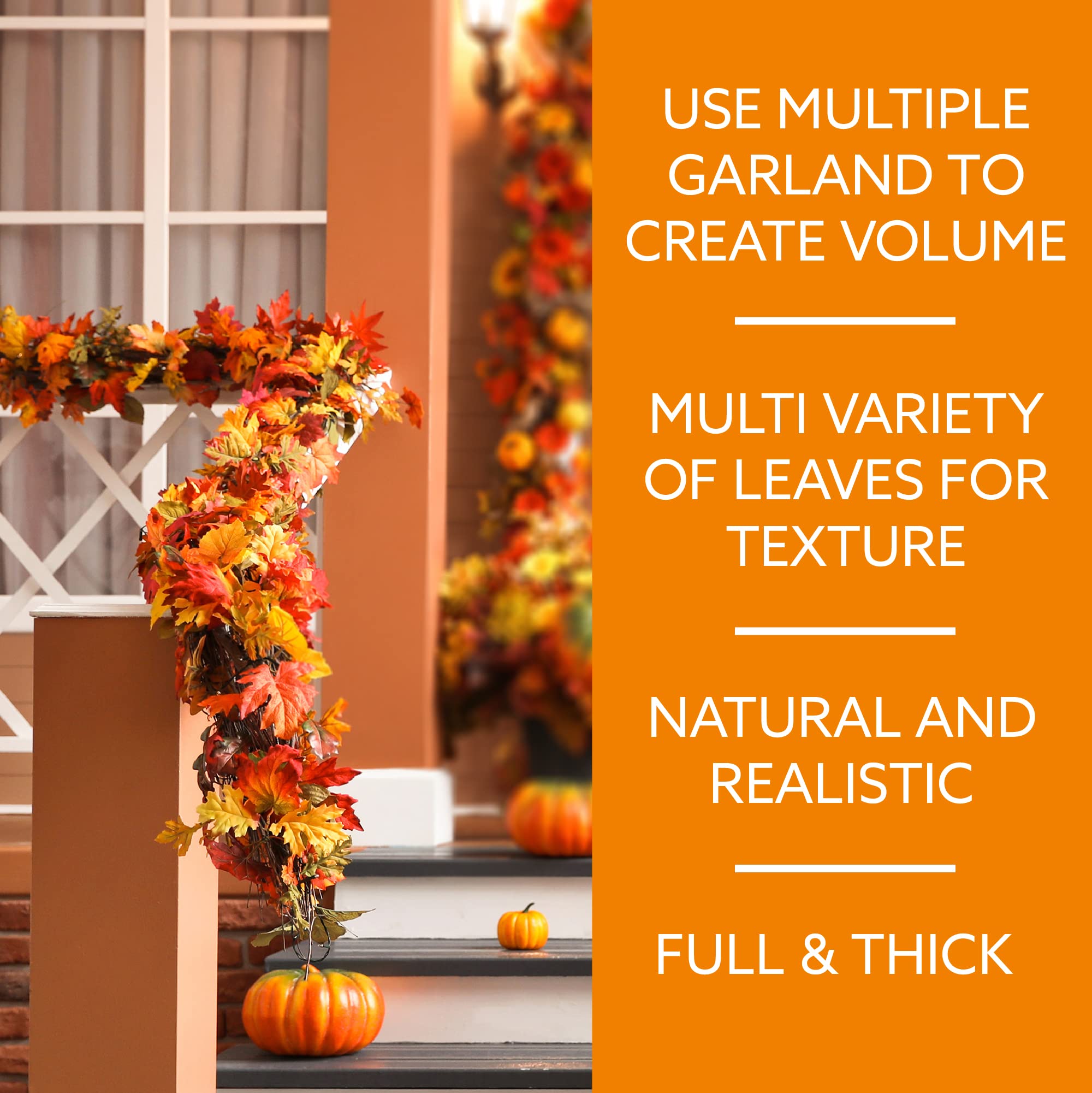 Realistic Autumn Maple Leaf Garland