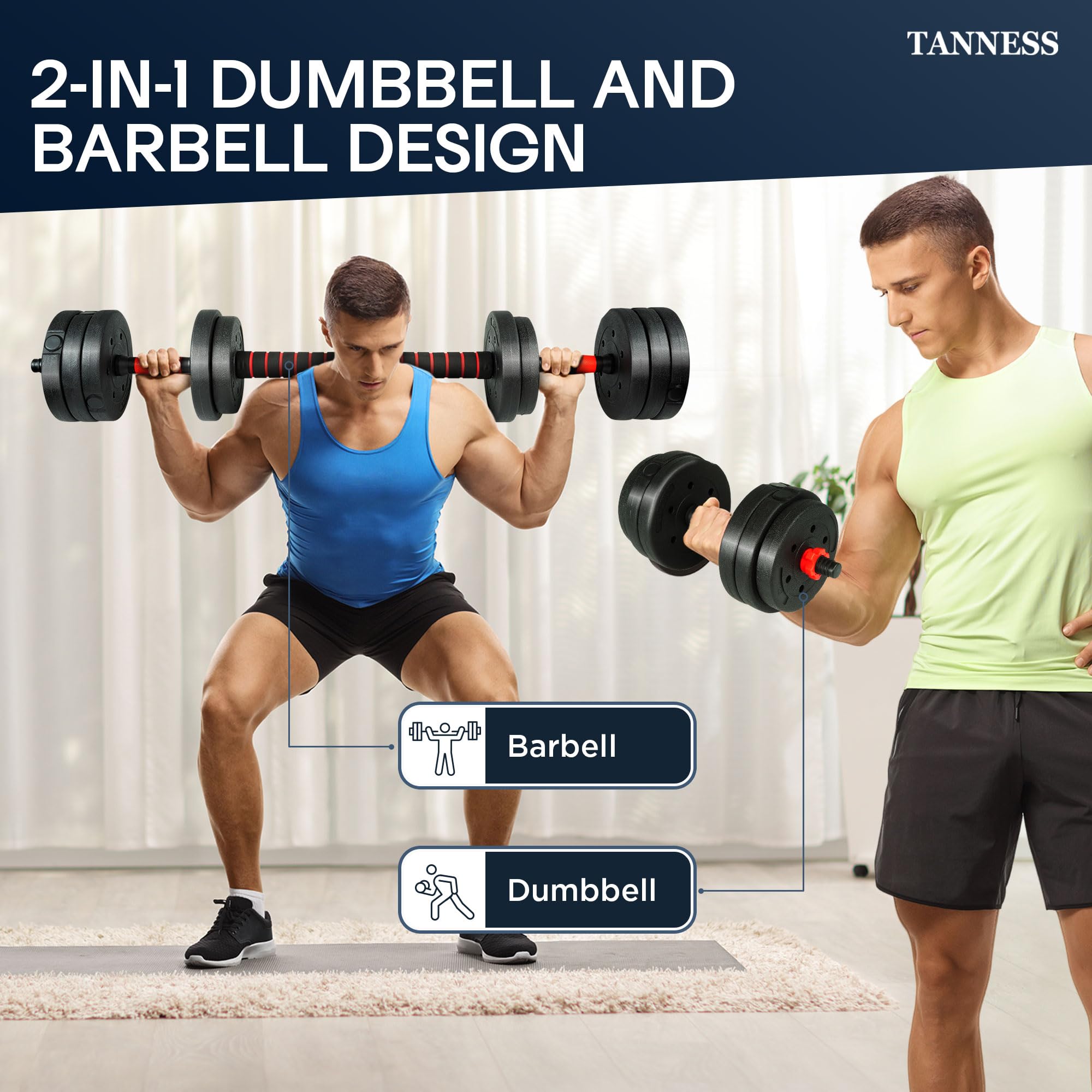 Adjustable Dumbbell & Barbell Set