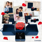 Eternal Rose & Love Necklace Gift Set