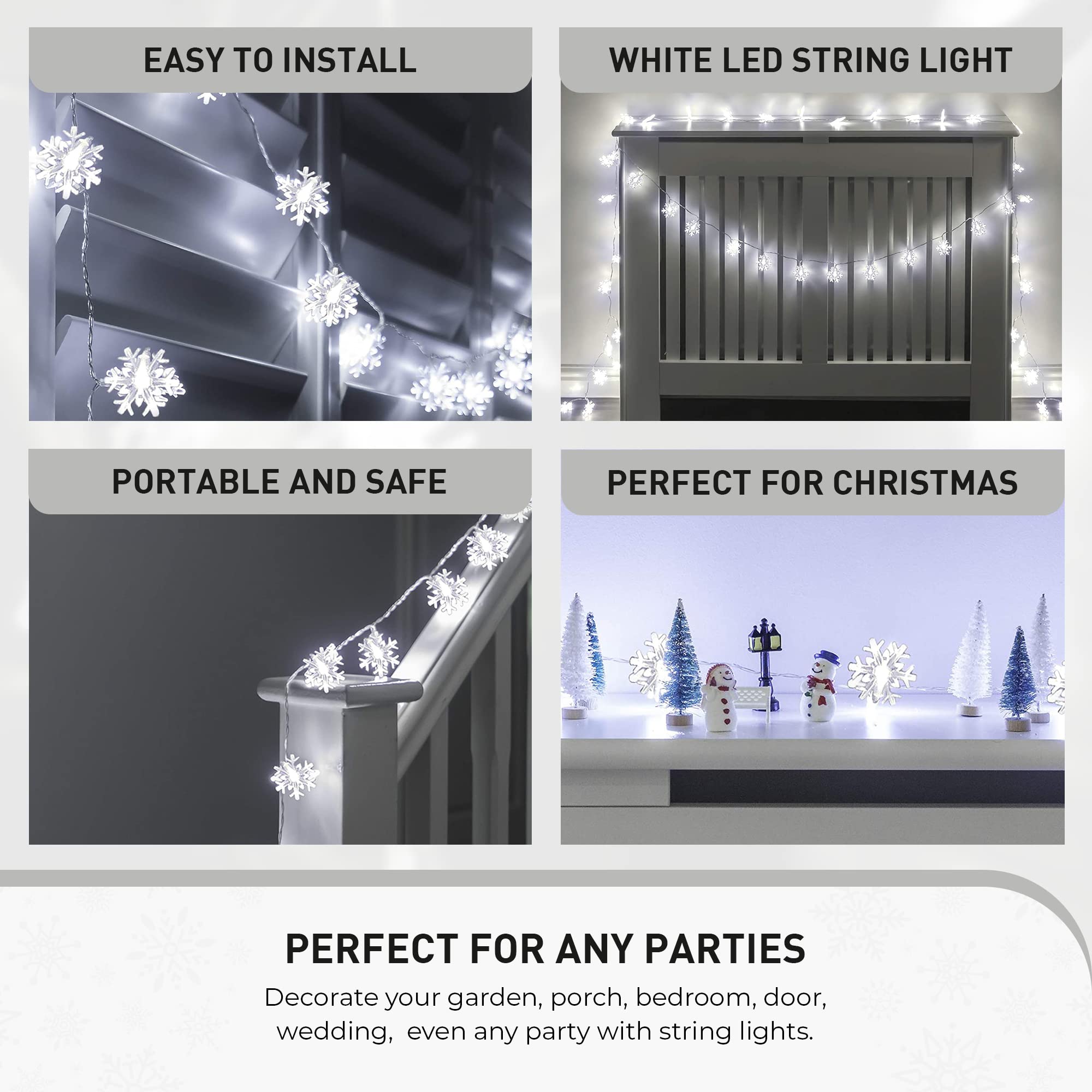 Indoor Snowflake Fairy Lights