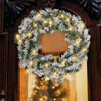 LED Snow-Dusted Christmas Wreath
