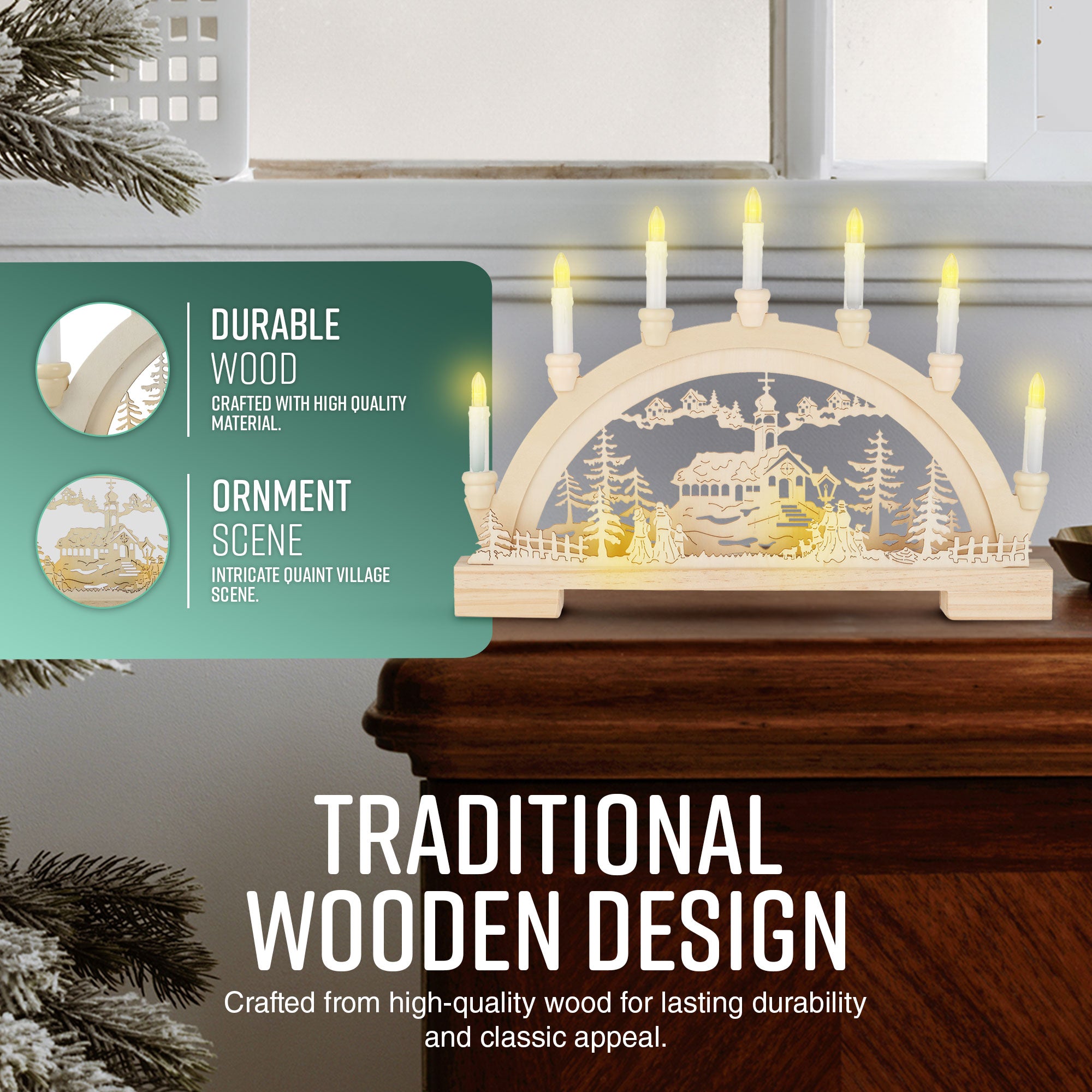 Cosy Village LED Candle Bridge