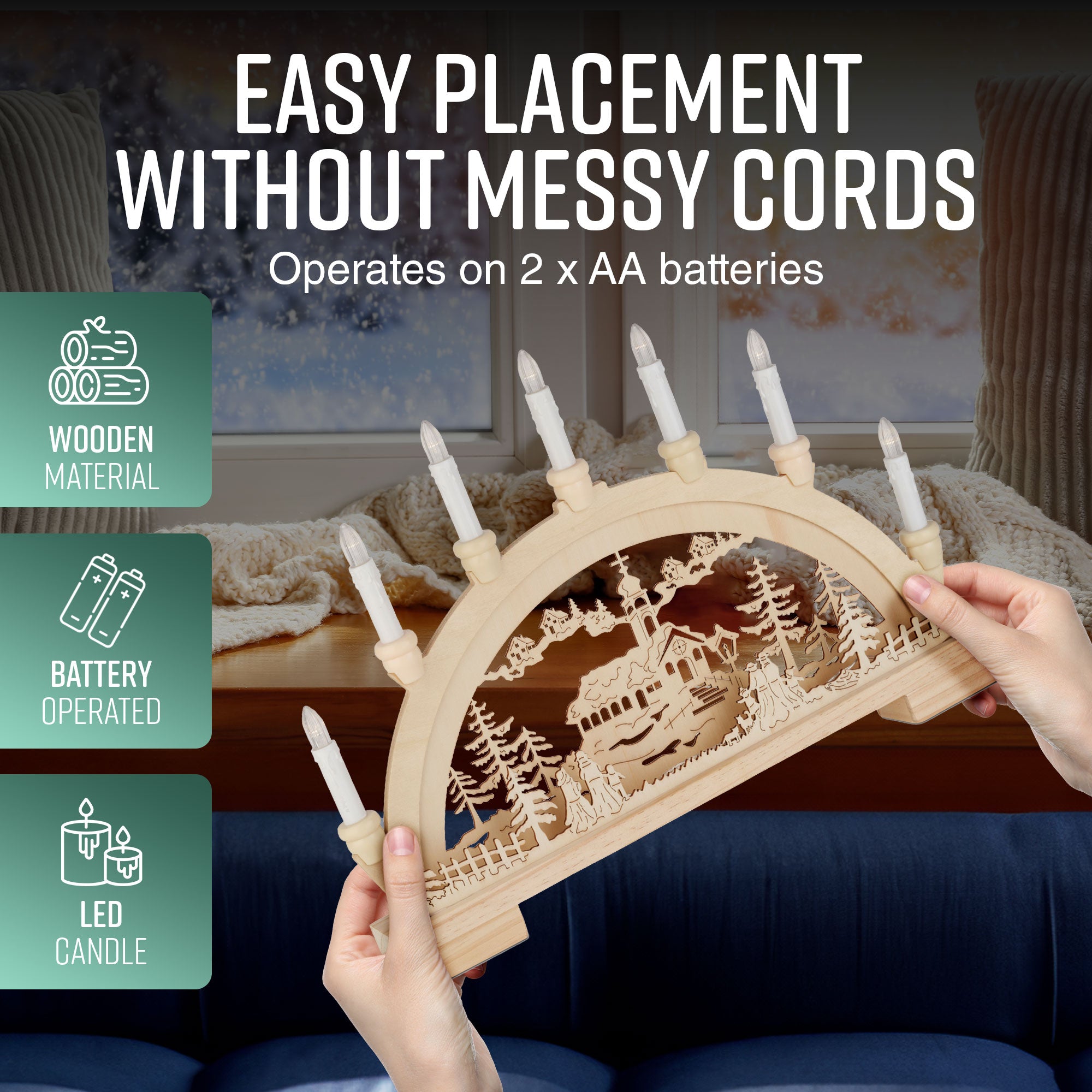 Cosy Village LED Candle Bridge