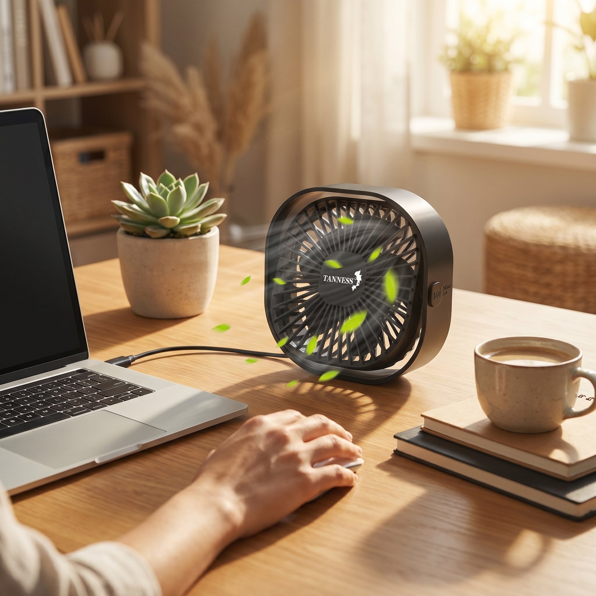 USB Desk Fan with 360° Rotation