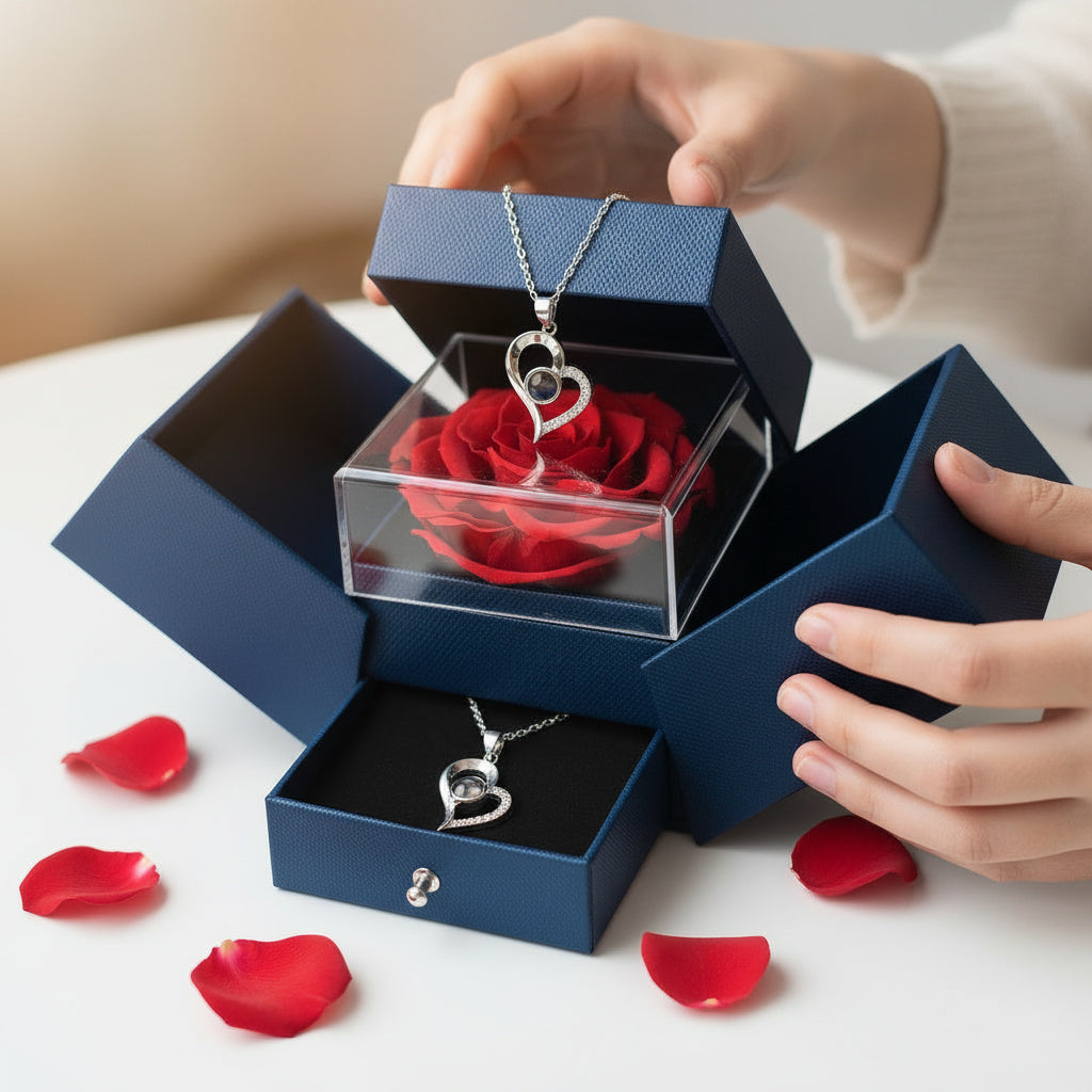 Eternal Rose & Necklace Gift Set