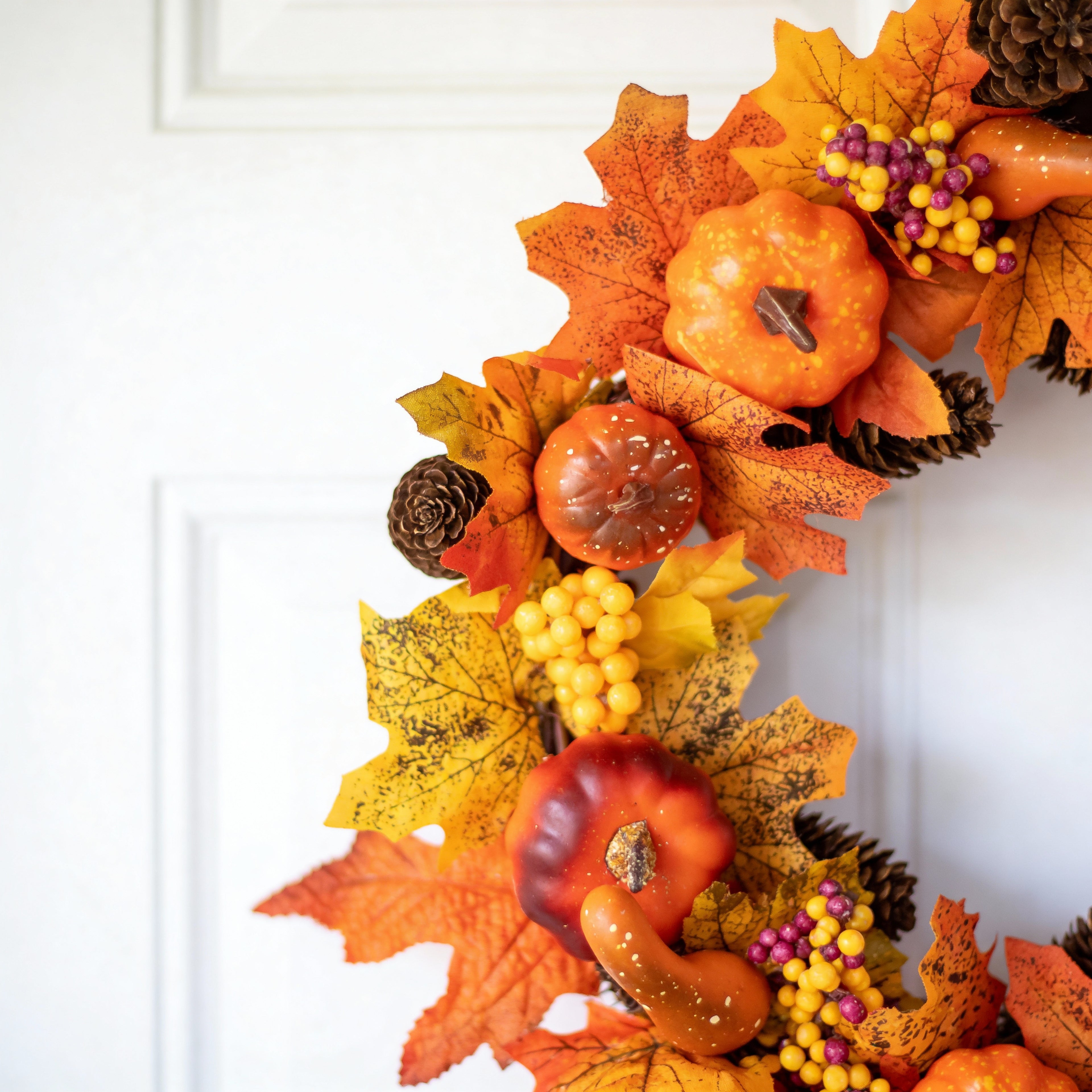 Autumn Pumpkin and Berry Wreath