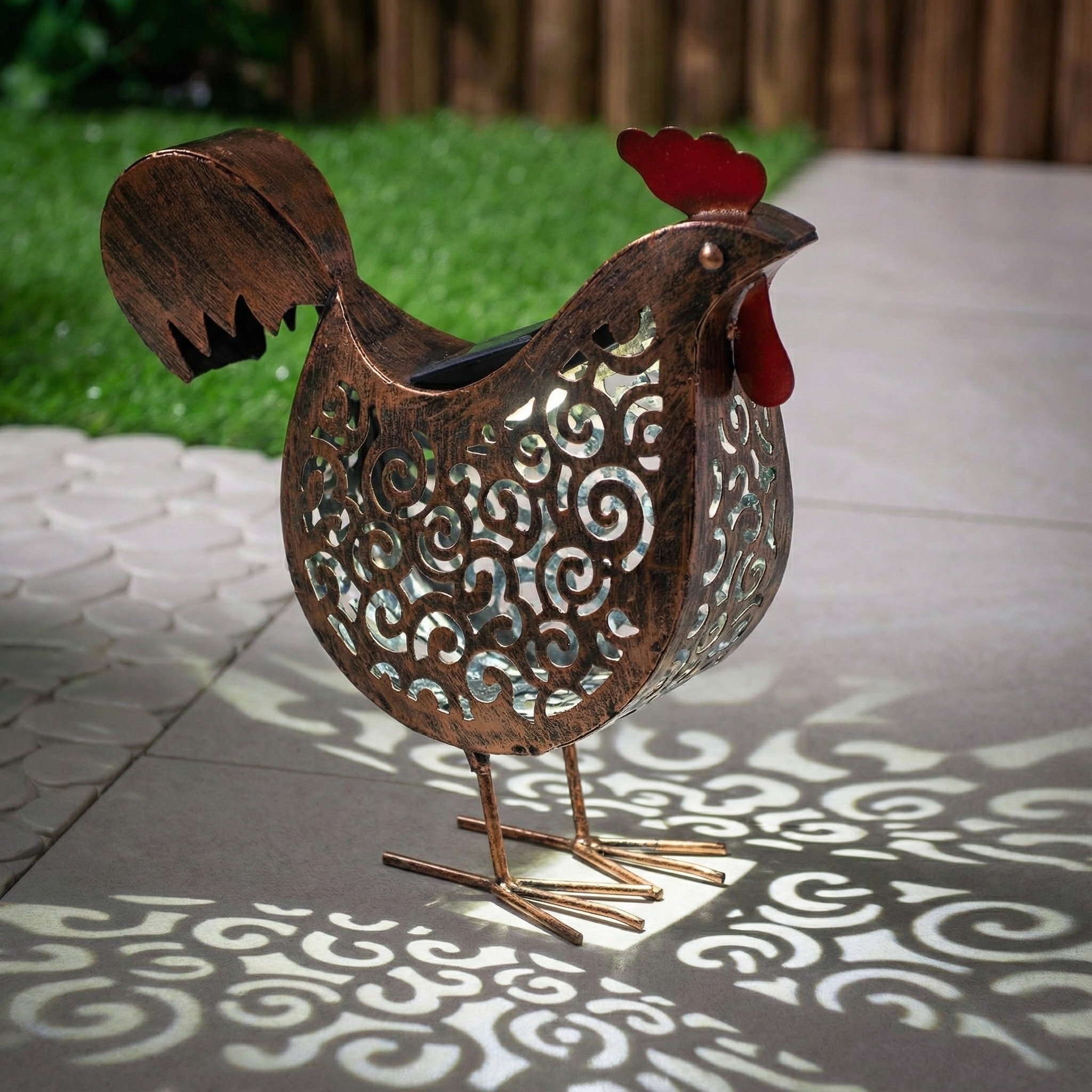 Metal Hen Solar Lights