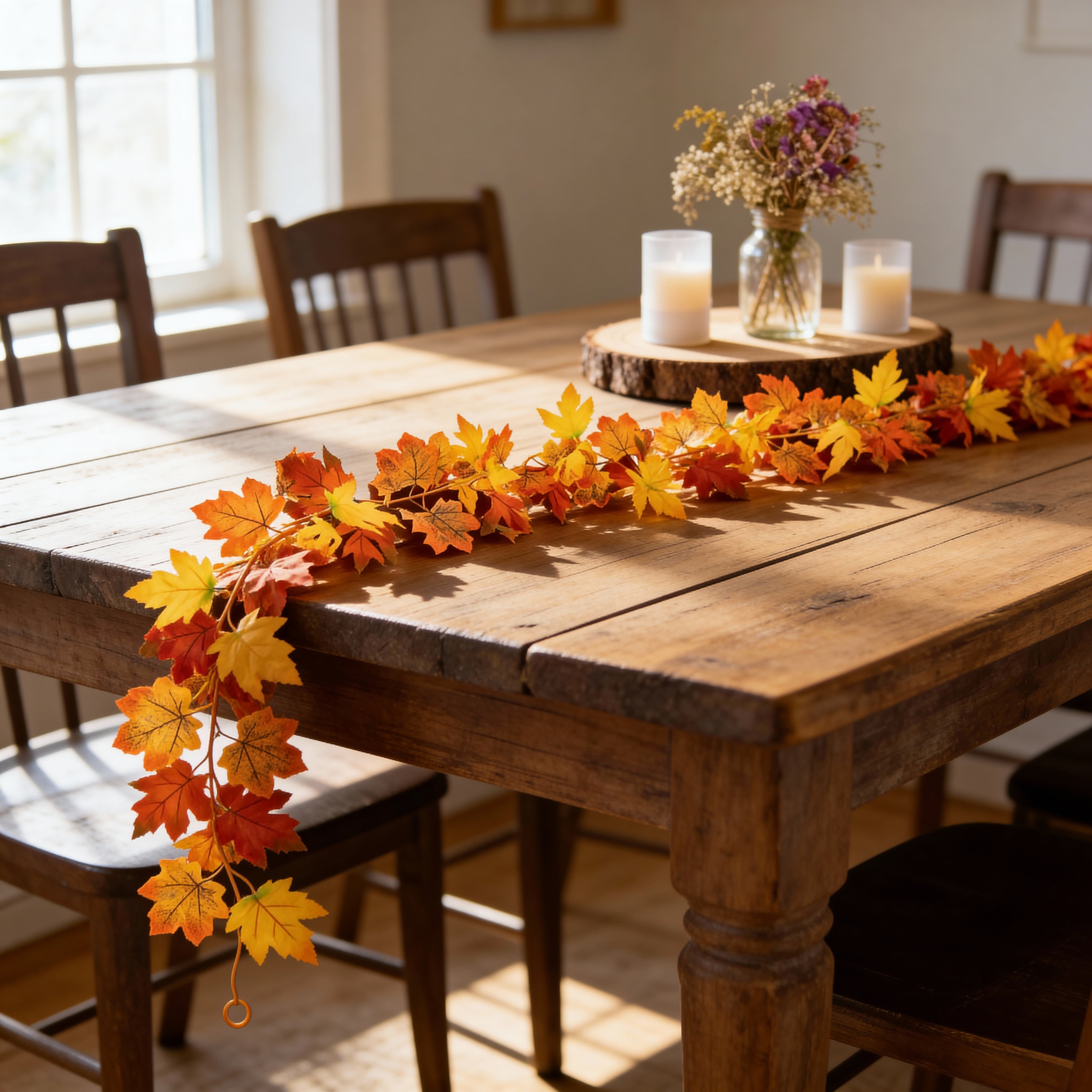 Realistic Autumn Maple Leaf Garland