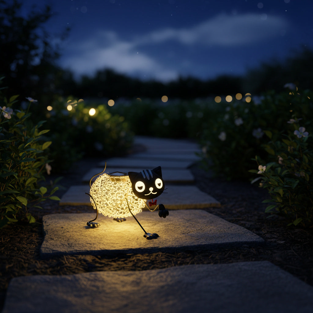 Metal Cat Solar Light