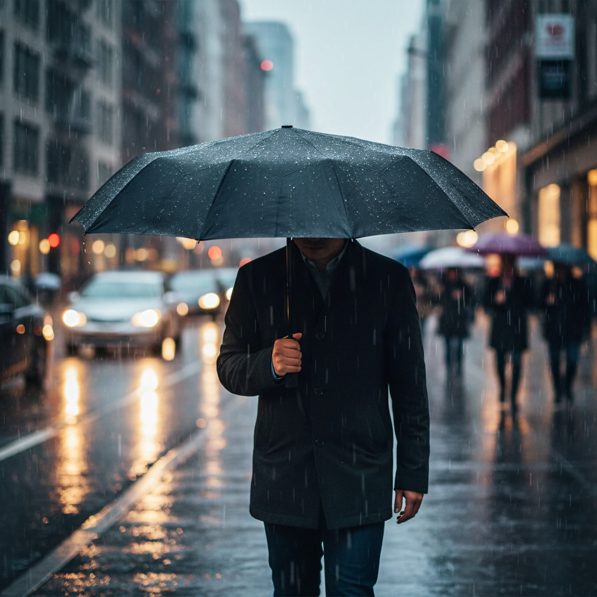 Compact Wind Resistant Umbrella