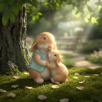 Mother & Child Rabbit Garden Ornament