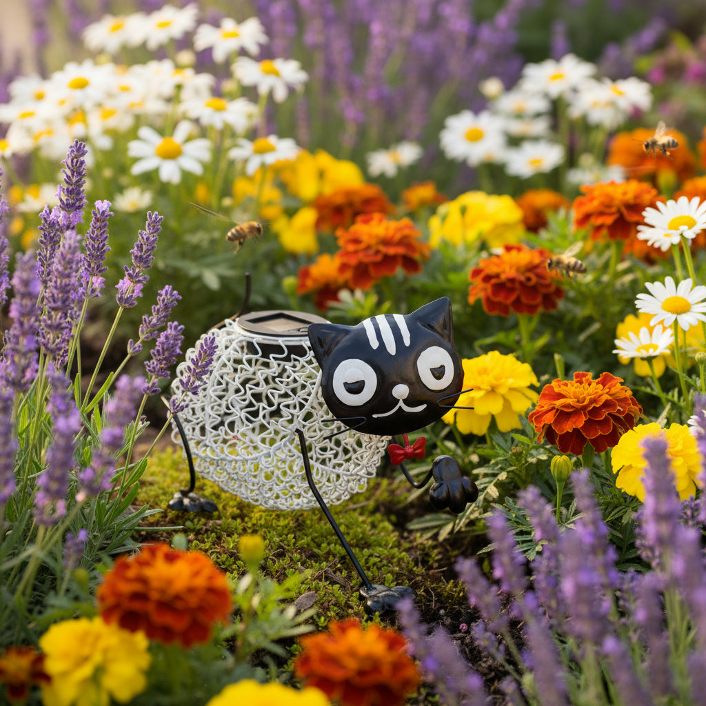 Metal Cat Solar Light