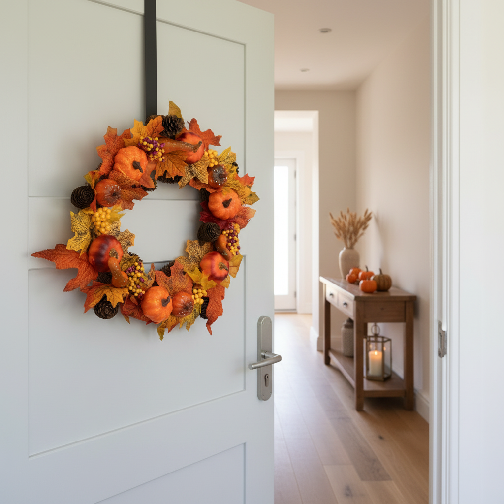 Autumn Pumpkin and Berry Wreath