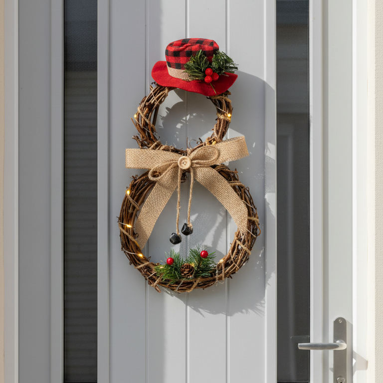 Snowman LED Christmas Wreath